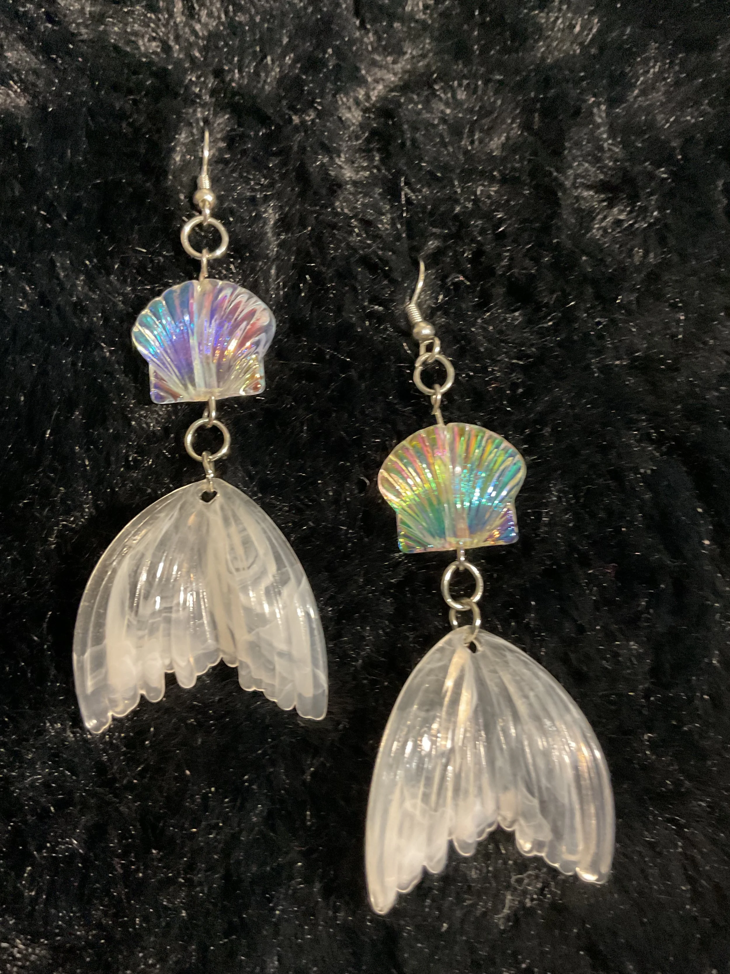 Iridescent Mermaid Shell Earrings