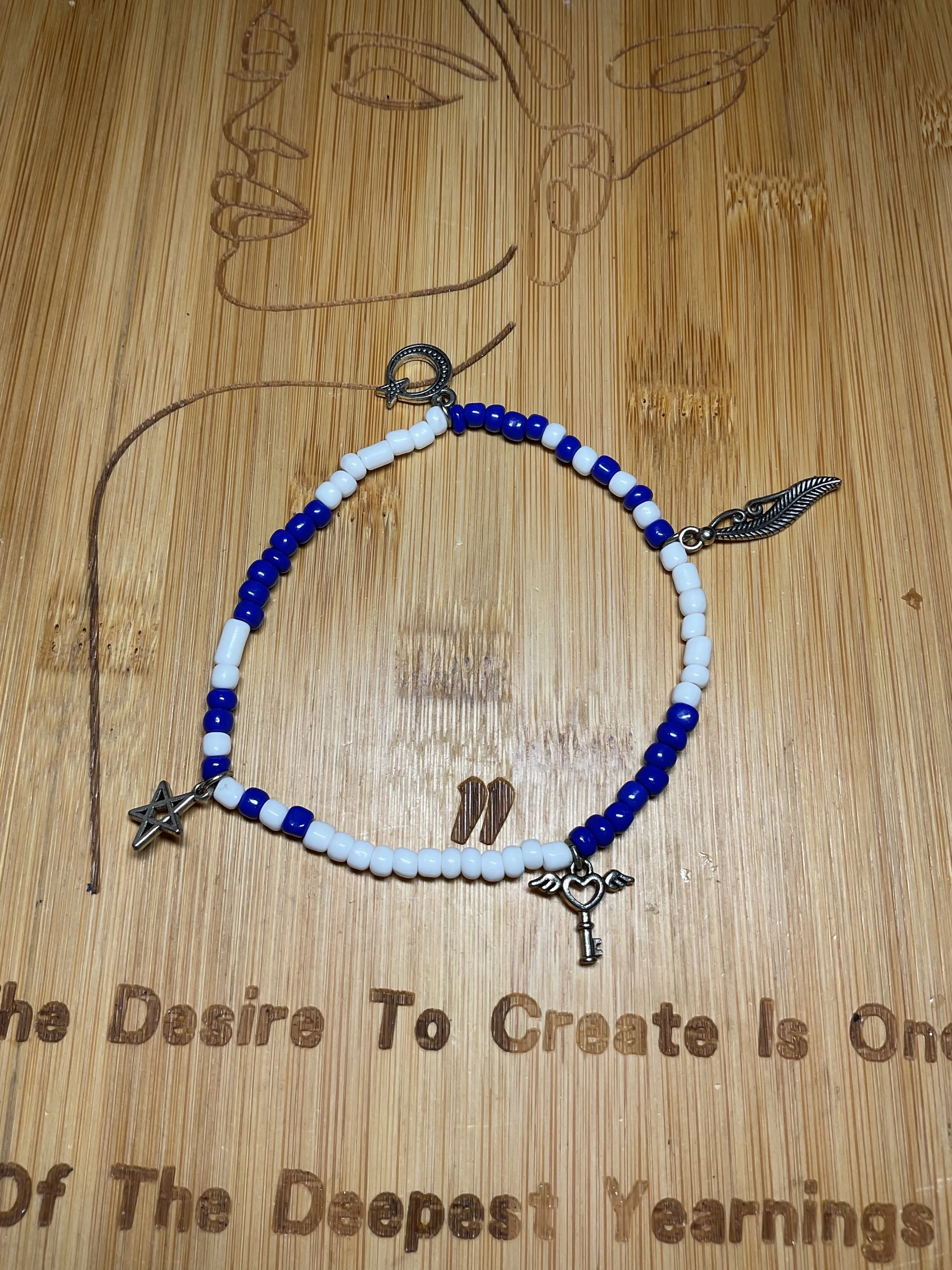 Charming Stretch Anklet with Beads and Charms