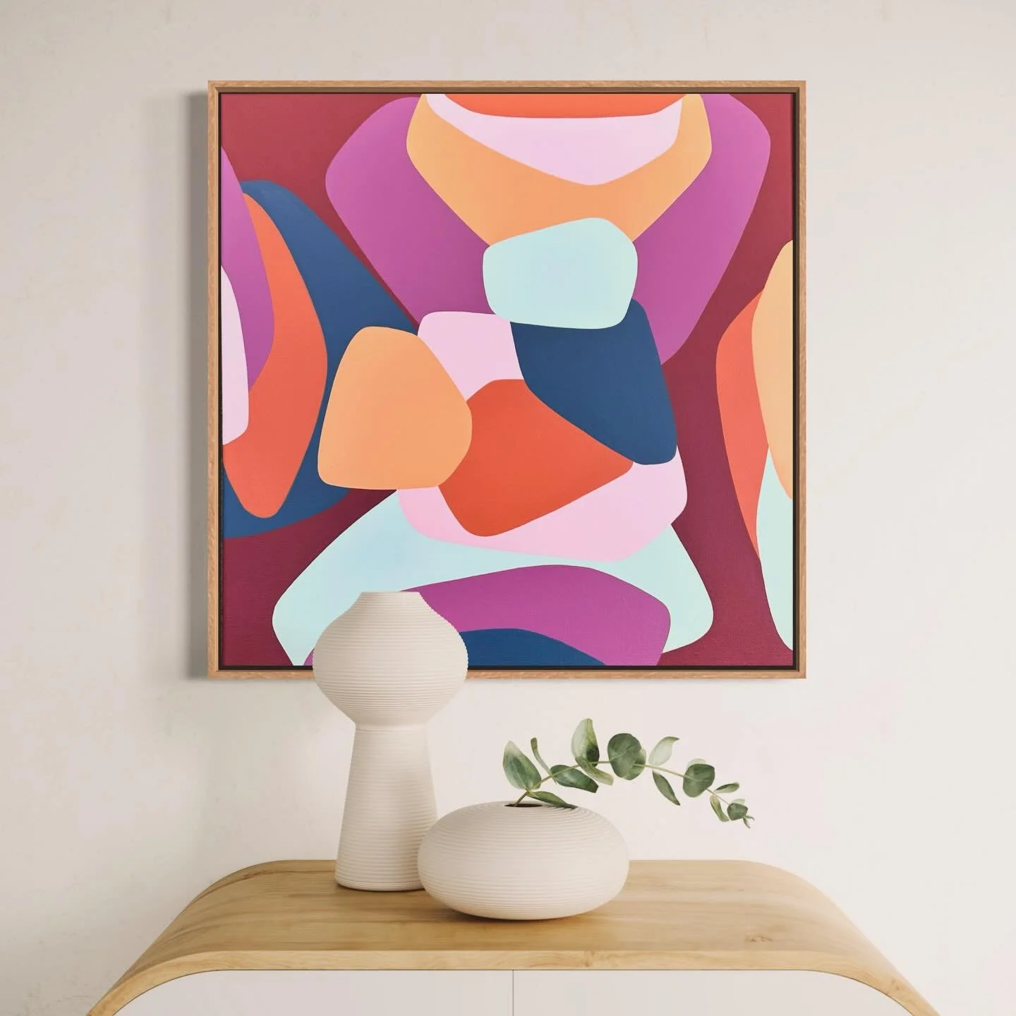 First day back in the studio today after a wee break. Managed to finish this little guy (commission). 
It&rsquo;s been a really nice day. 

20 x 20 inches 
Acrylic on stretched canvas 
Framed in Tasmanian Oak
Commission

#artcommission #contemporarya