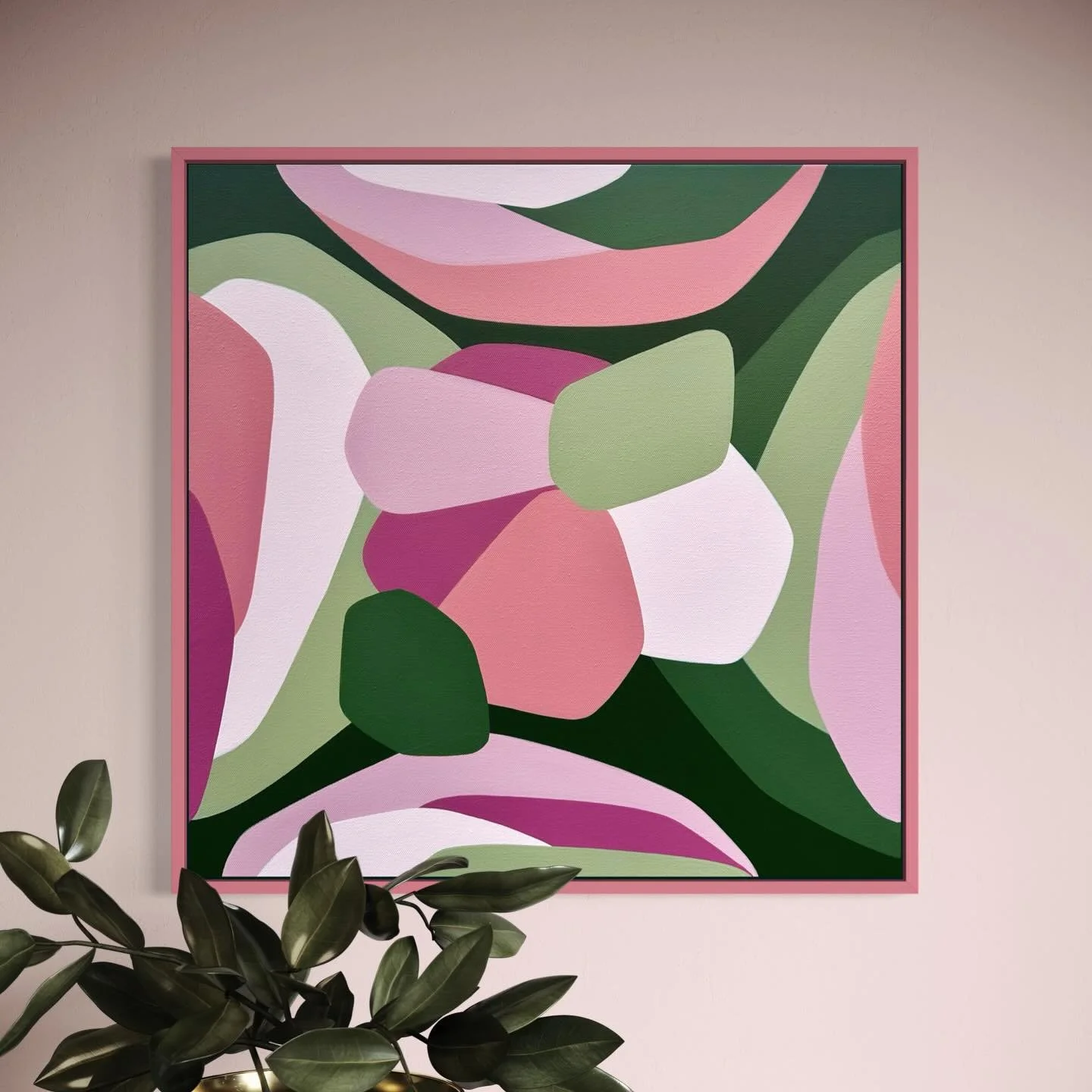 First time painting for a baby and my heart is MELTING. A very special commission for my youngest collector yet. Happy 1st birthday, little one. 
🩷🩷🩷

20 x 20 inches
Acrylic on stretched canvas
Framed 
Commission

#artcommission #contemporaryart #