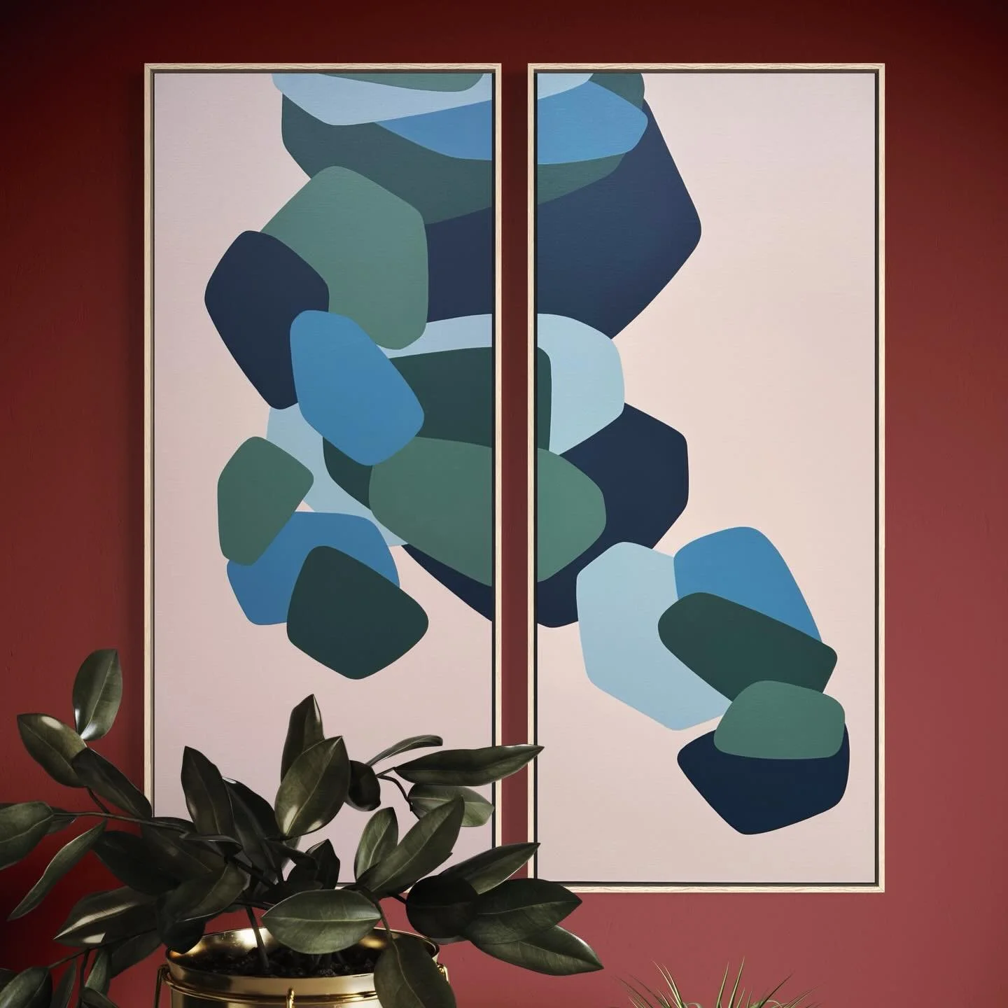 &ldquo;Can you paint me a large set with blues and greens and lots of negative space?&rdquo;
I&rsquo;ve got you. 
🕺🏻 🕺🏻 

20 x 48 inches x 2 
Acrylic on stretched canvas 
Framed
COMMISSION

#midcenturymodern #abstractart #contemporyart #australia