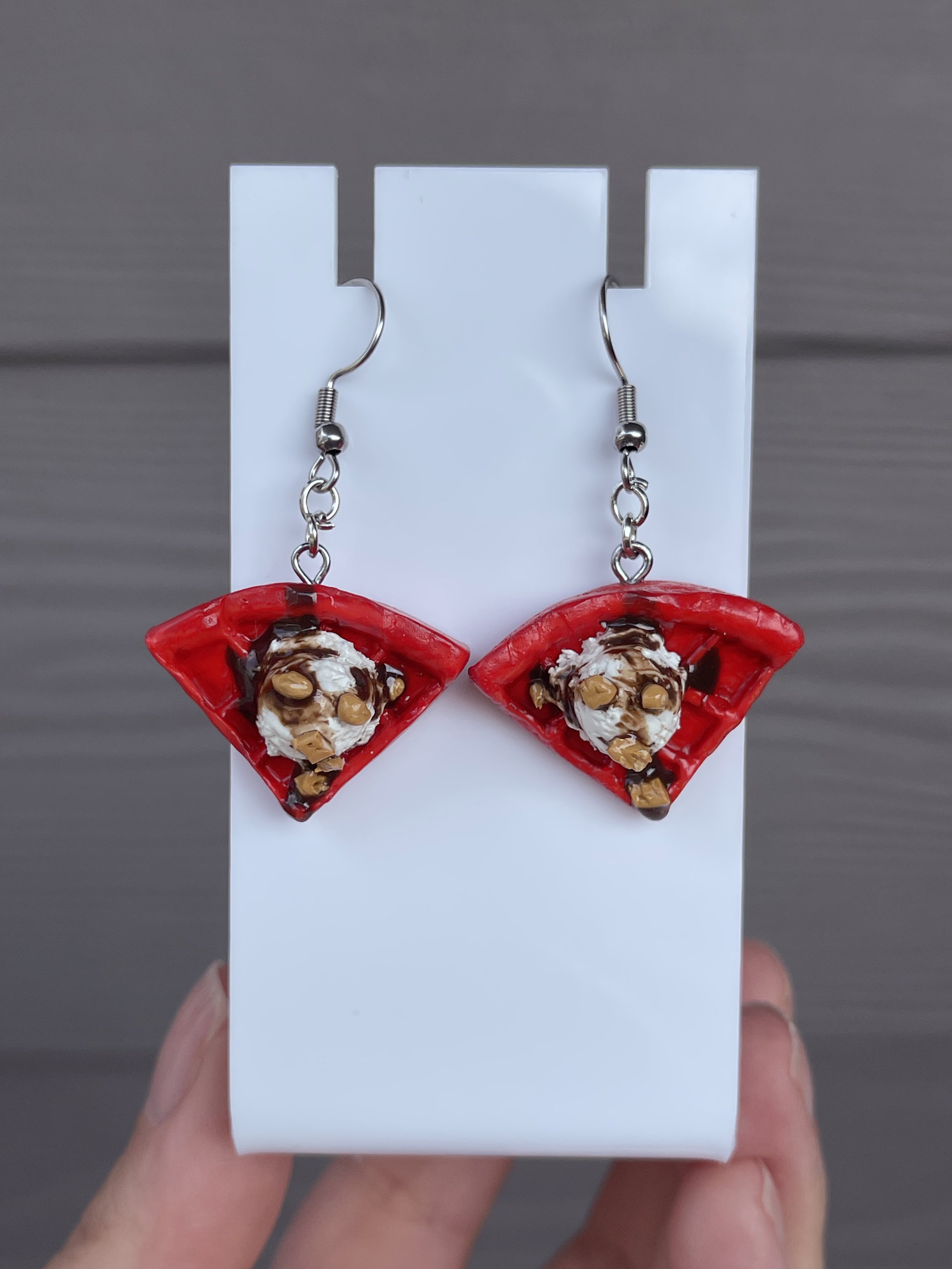 Red Velvet Waffle Earrings