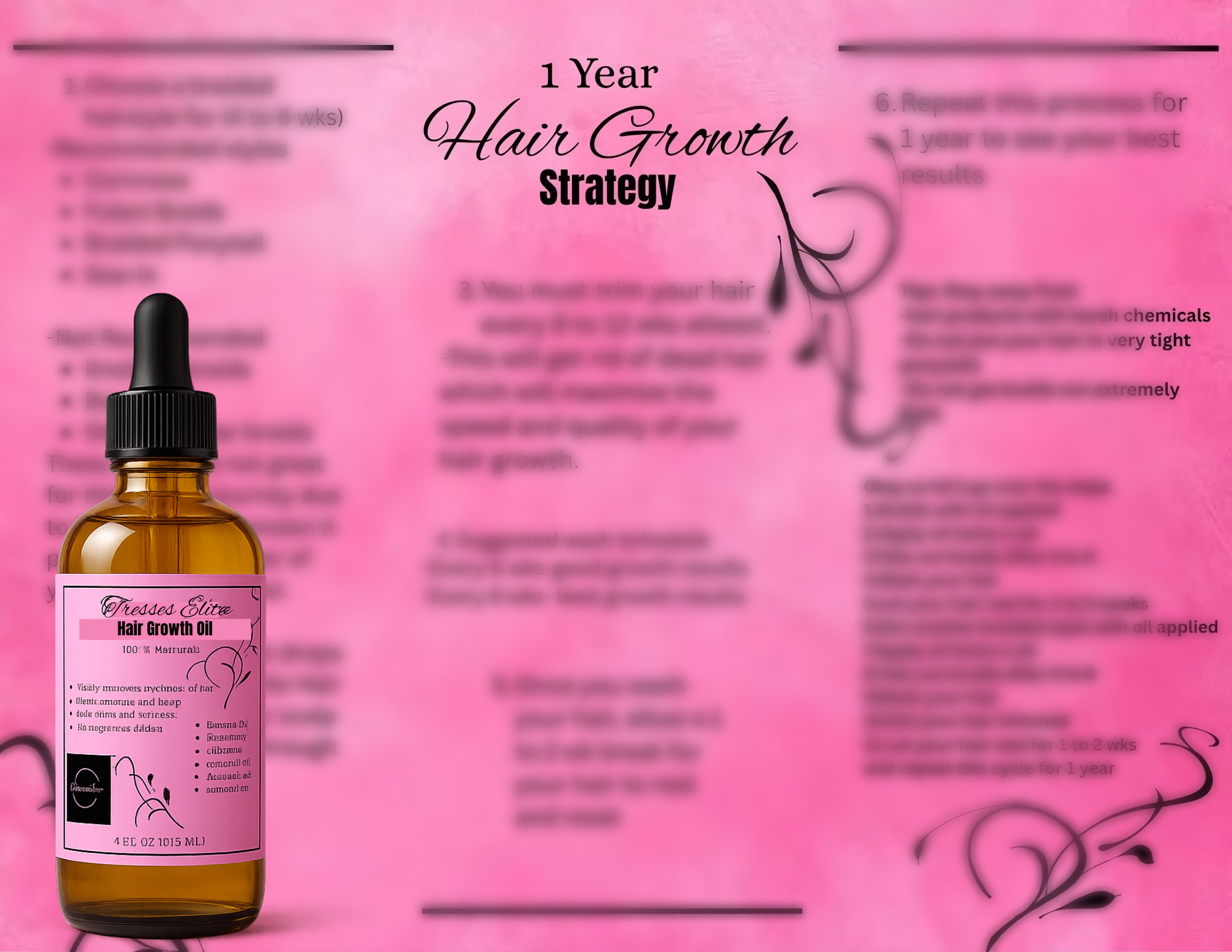 Tresses Elite Hair Growth Oil + 1 Year Healthy Hair Growth Strategy
