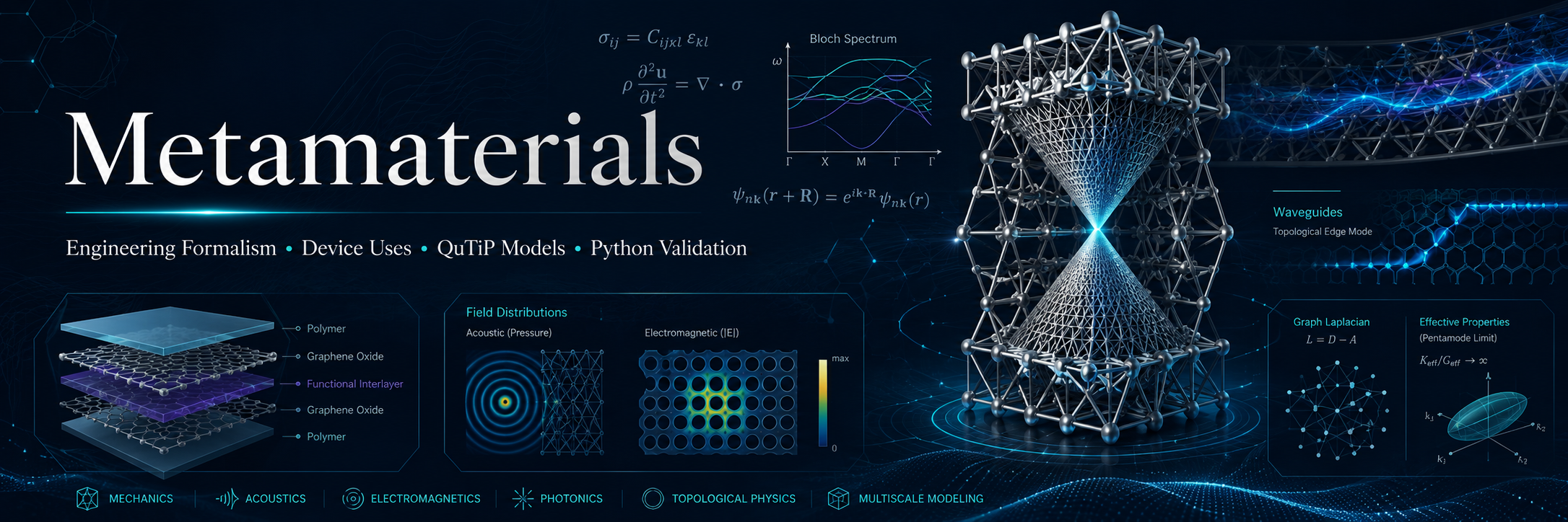Metamaterials: Engineering Formalism, Device Uses, QuTiP Models, and Python Validation