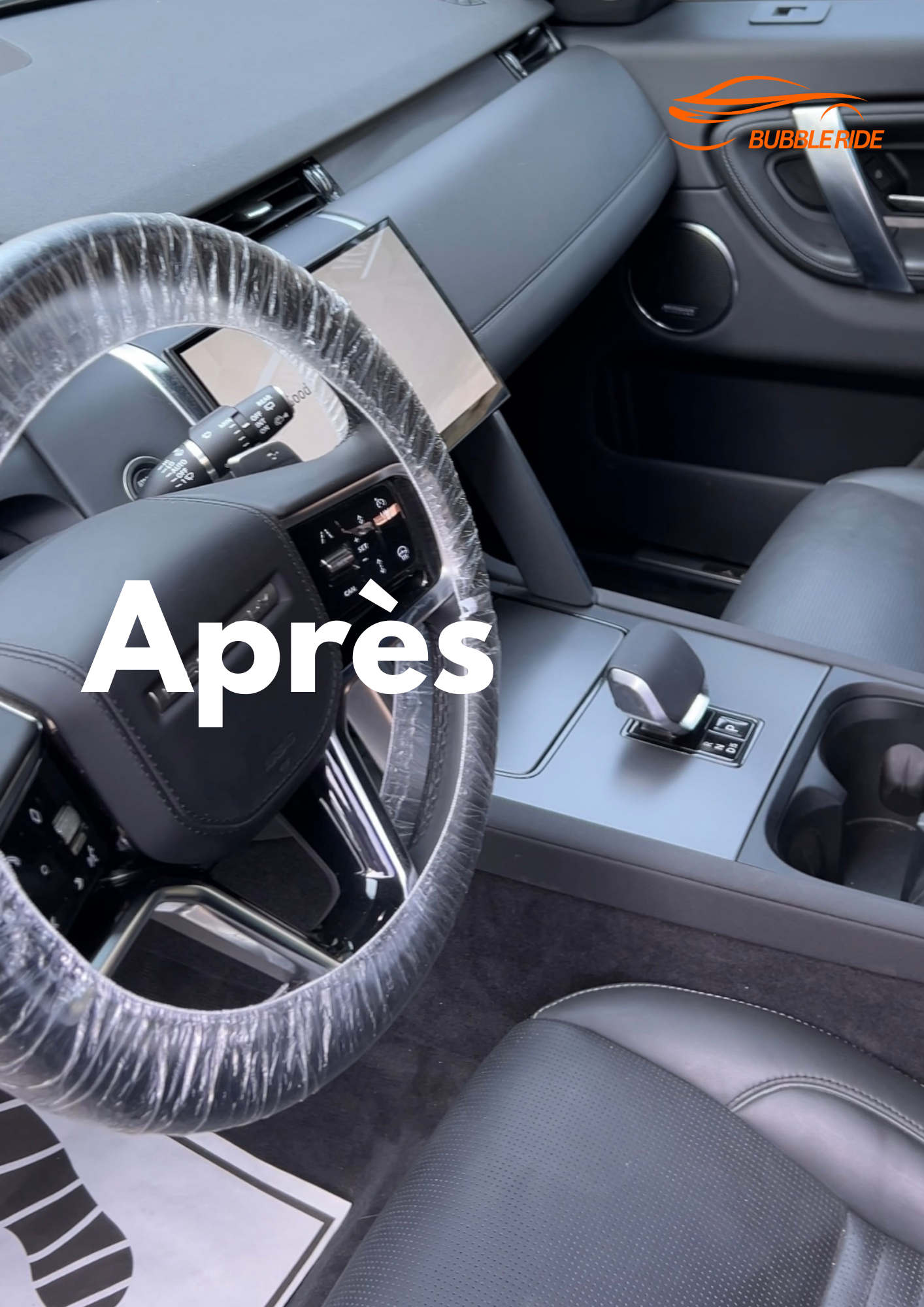 Intérieur de voiture récemment rénovée BubbleRide.