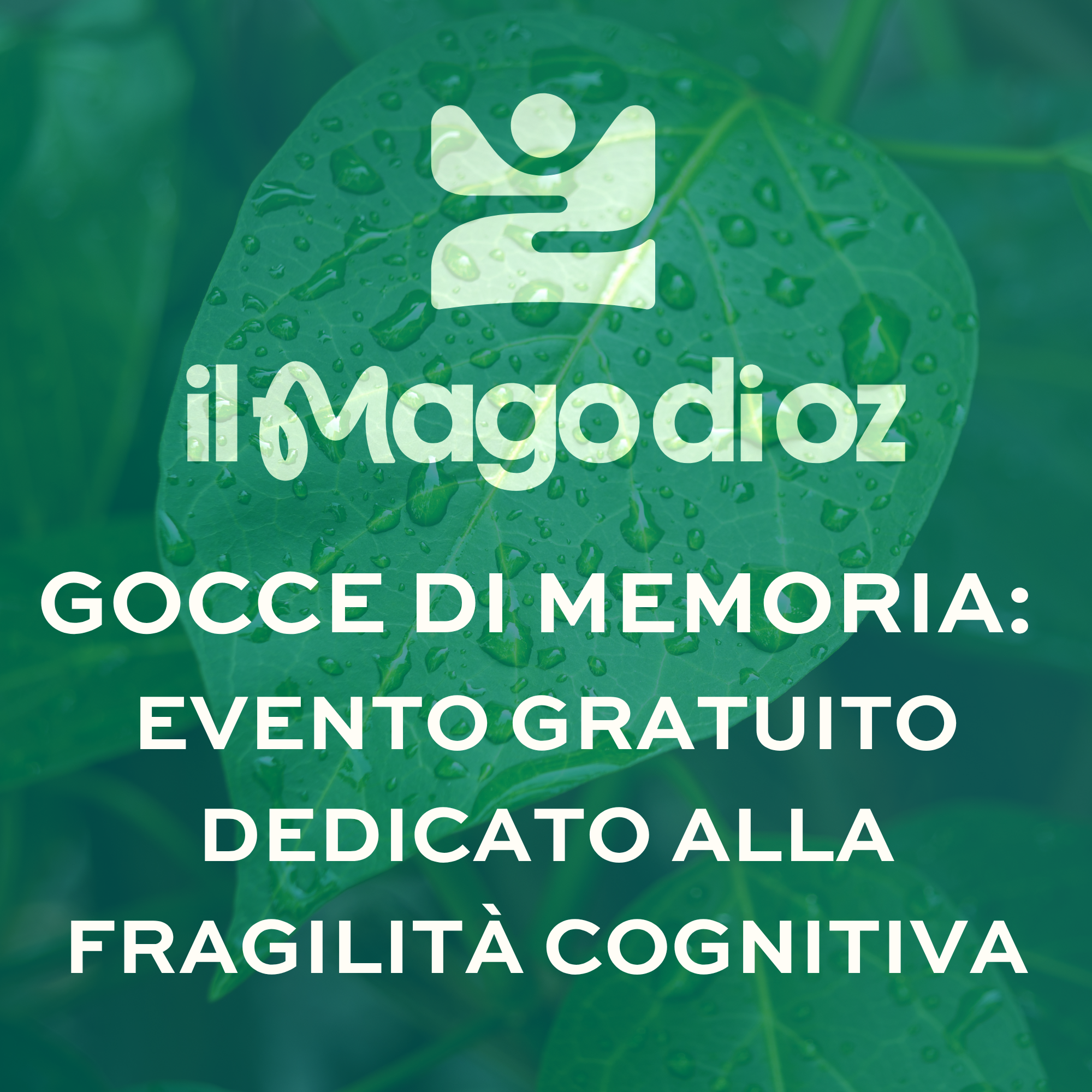 Mano con un fiore bianco, con sovrapposizione di testo in italiano e inglese che promuove un open day gratuito.