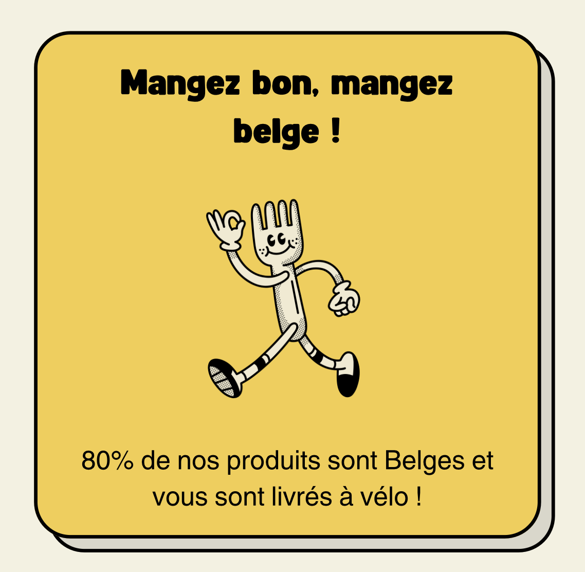 Mangez local avec Anderlecht Expo ! 🇧🇪 80 % de nos produits sont d’origine belge et livrés à vélo pour une démarche écoresponsable. Savourez le meilleur du terroir tout en réduisant votre empreinte carbone