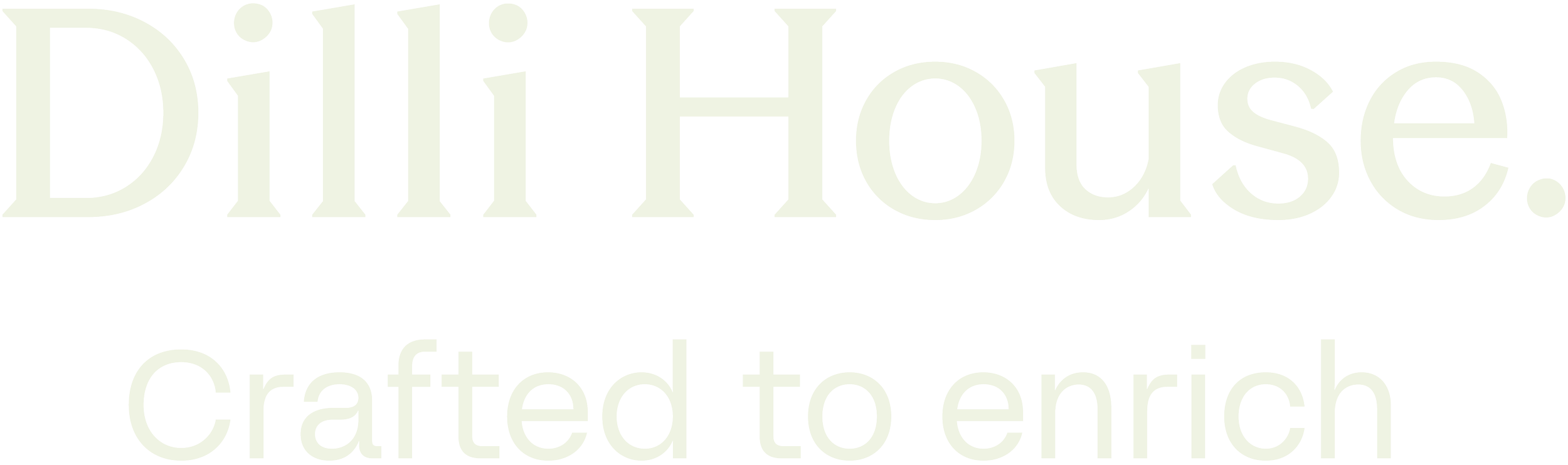 Dilli House wordmark with 'Crafted to enrich' tagline lockup in pale green