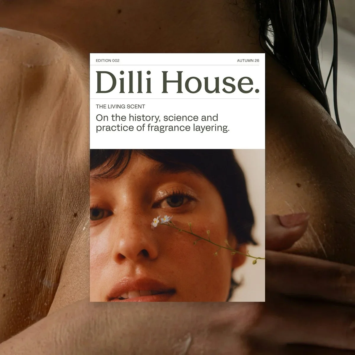 Cover of The Living Scent by Dilli House, on the history, science and practice of fragrance layering
