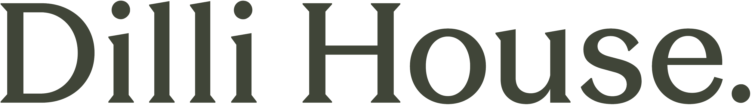 Dilli House wordmark logo in earth green
