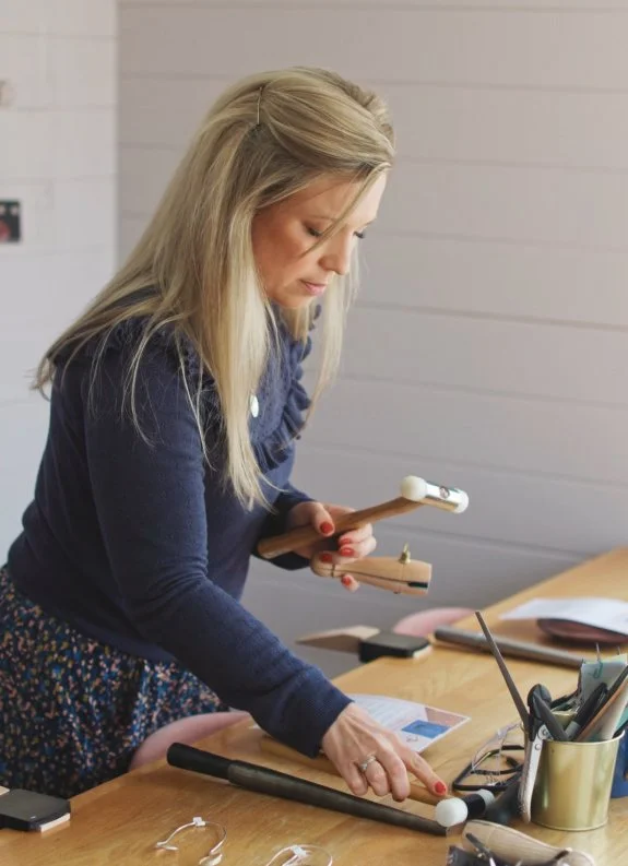Anna Bagnall working with jewellery making tools