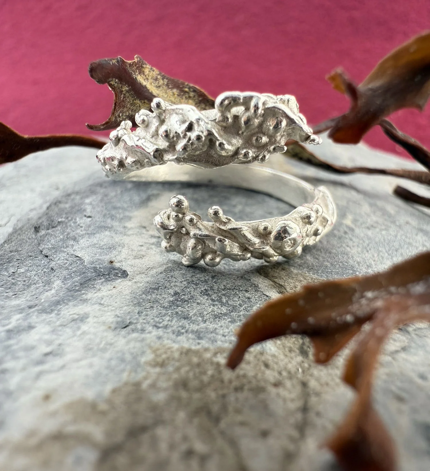 Seaweed Twist Adjustable Recycled Silver Ring