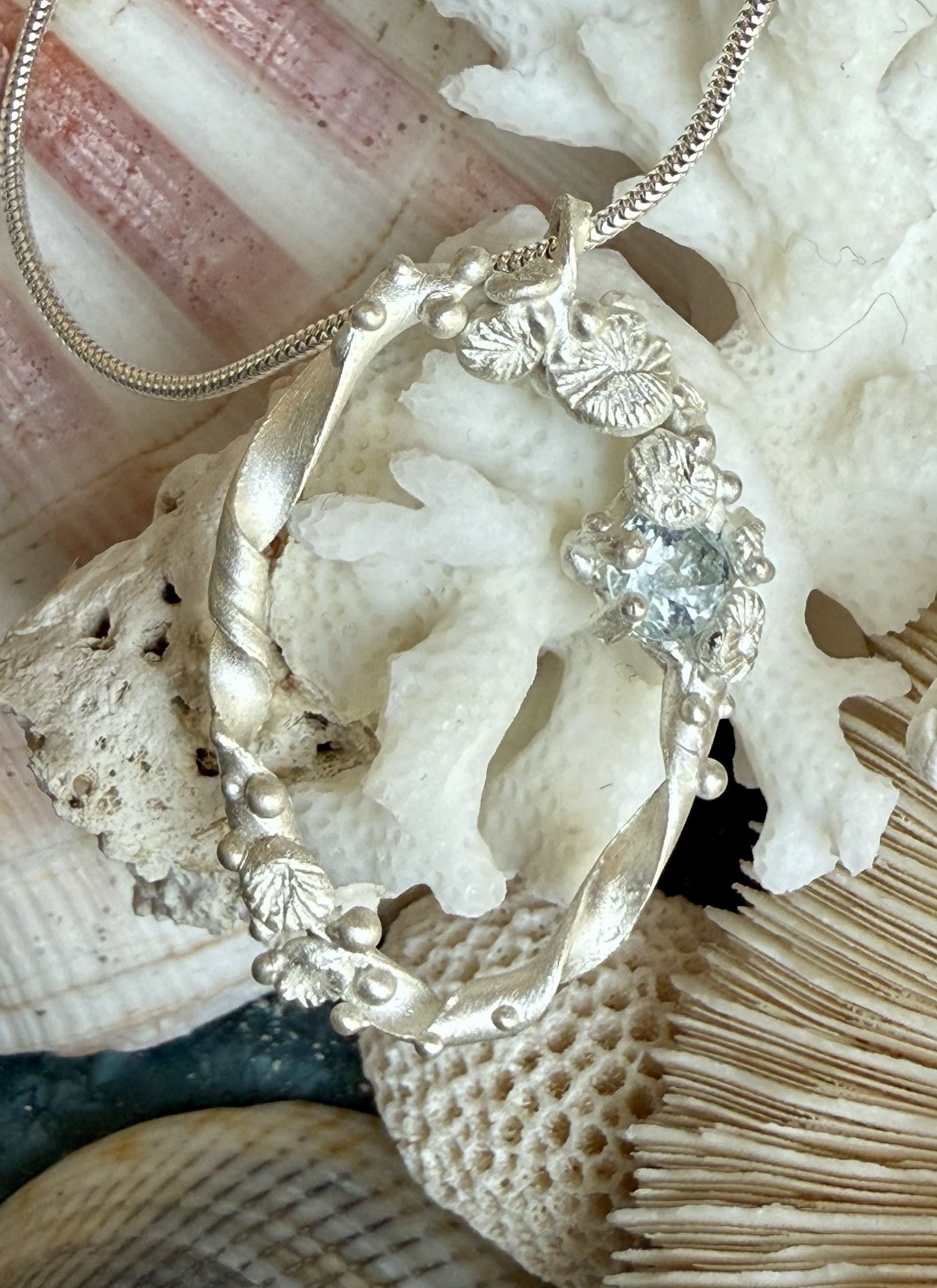 Silver gemstone necklace