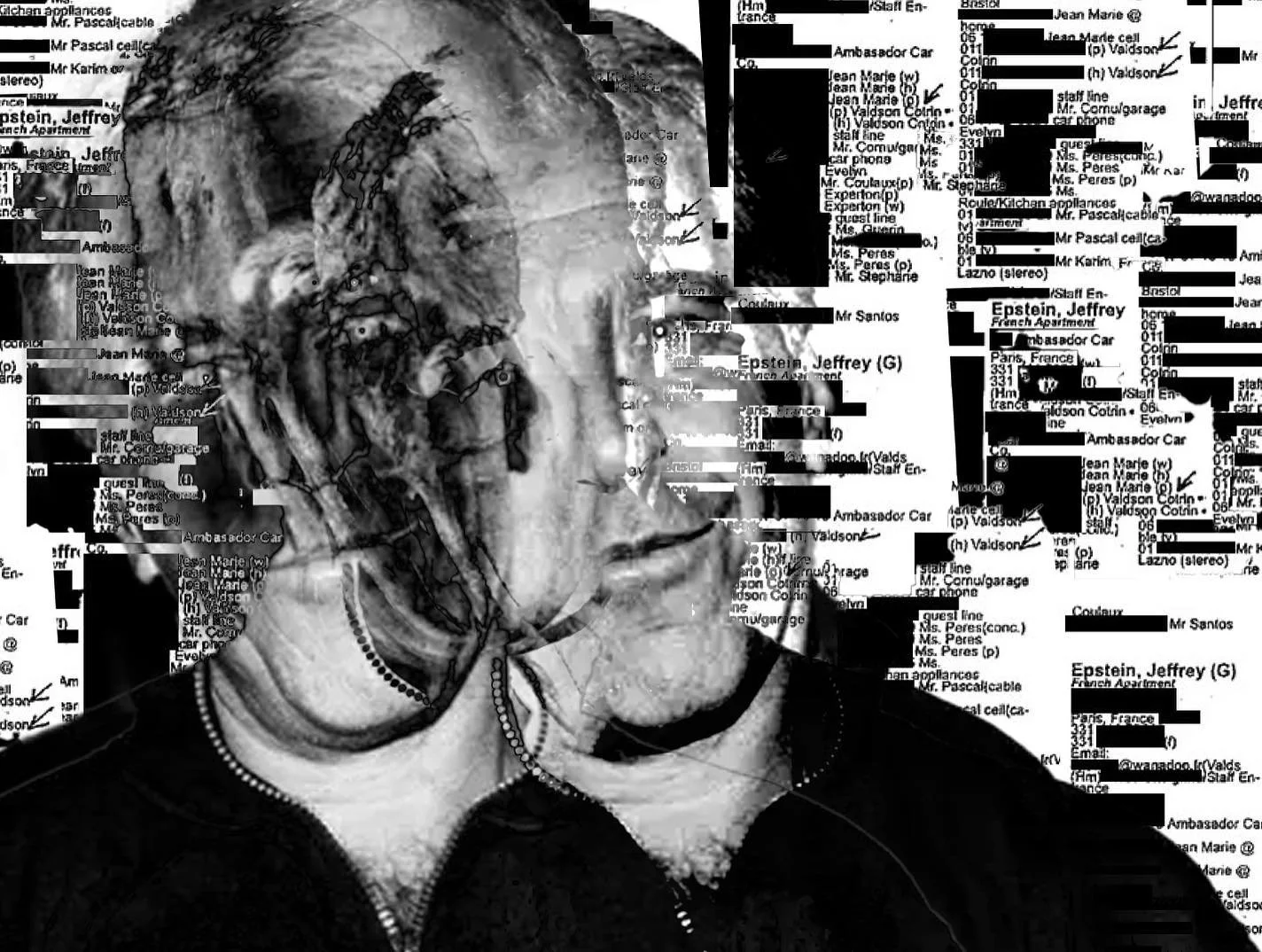 Network series

I am currently creating a series of artworks based on the contacts from Epstein and Maxwell&rsquo;s little black book. 
The series in no way acts as an accusation toward the names on the list and it is important to mention that they m