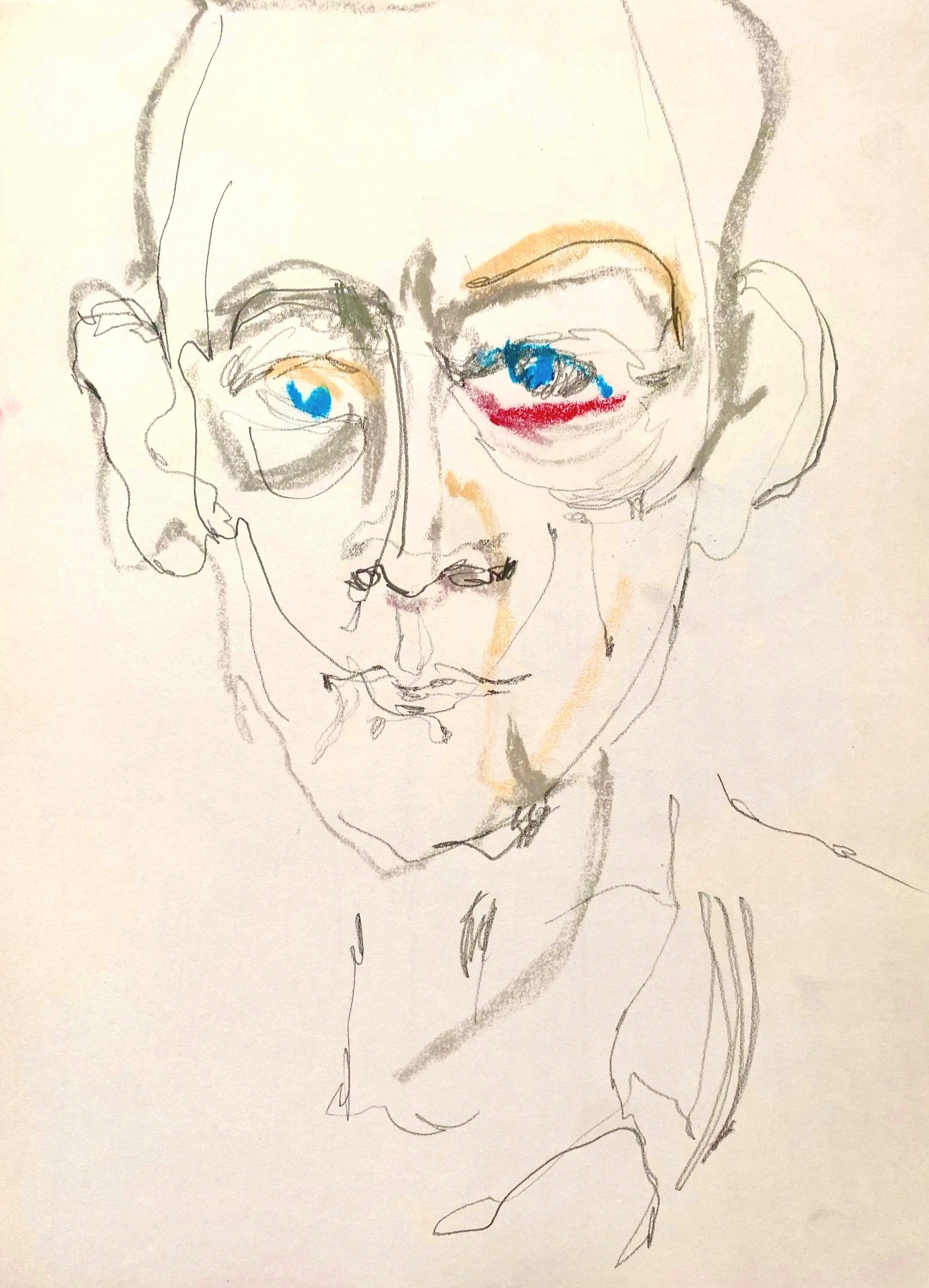 Il siciliano- Pencil e pastel on paper, 30x25 cm