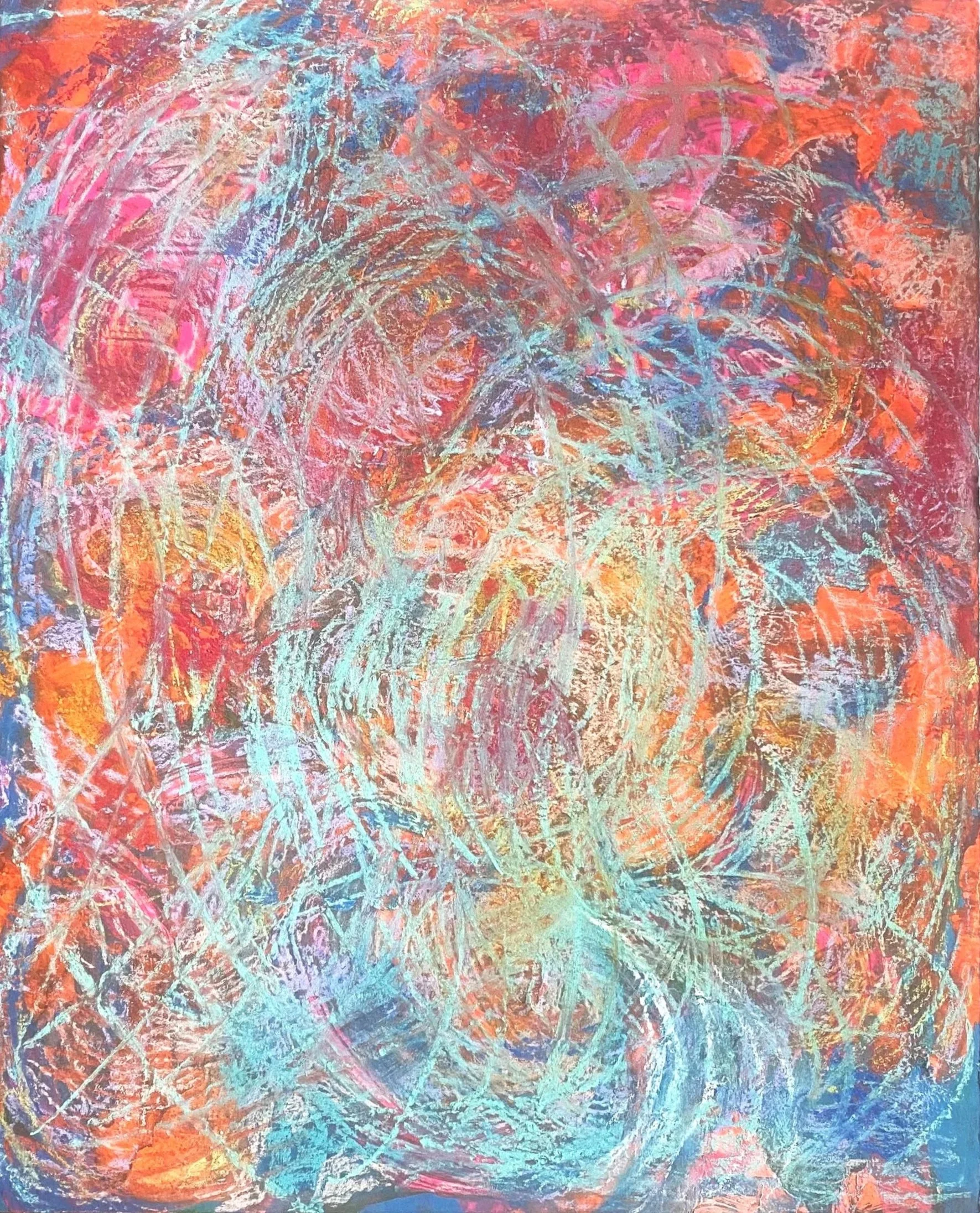 Vibes - Pastell on wood, 31x24 cm