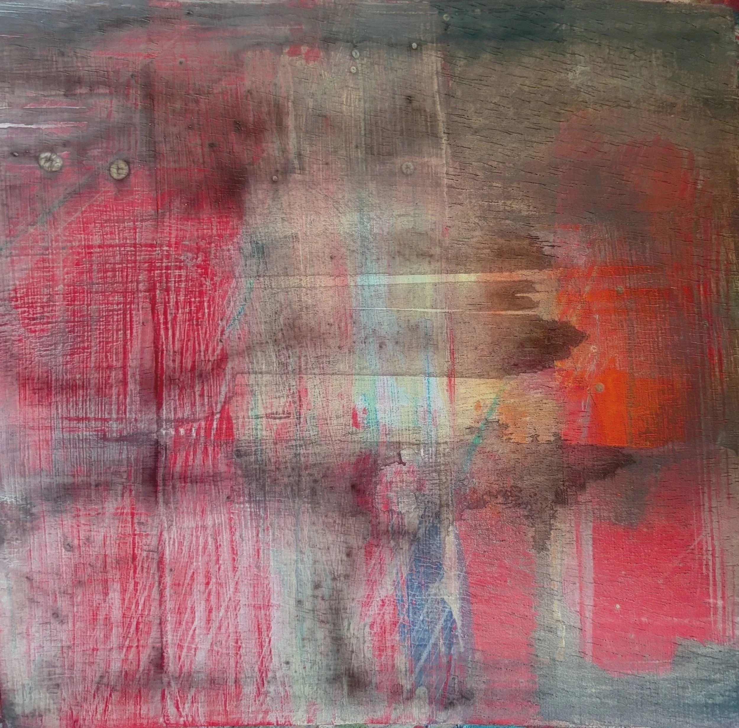 Layers of presence - Acryl on wood, 45x45 cm