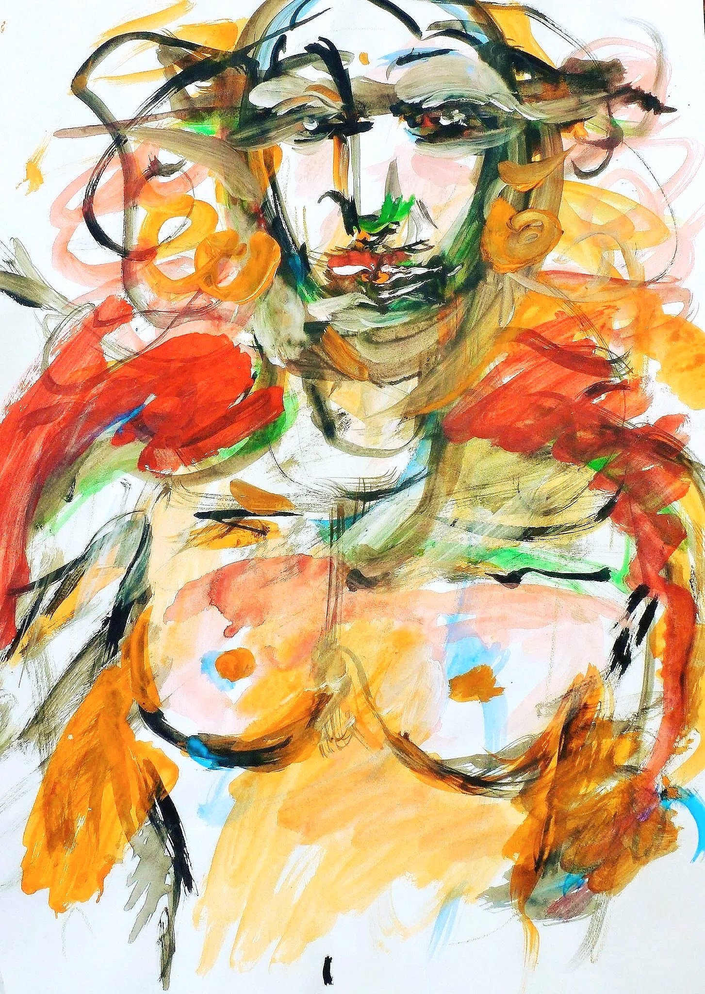Portrait- acrylique on paper, 70x50 cm