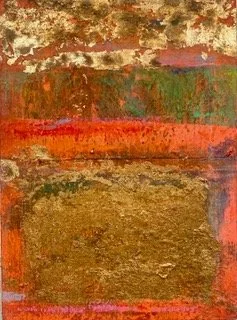 Oro - Acryl and gold leaf on wood, 15x10 cm