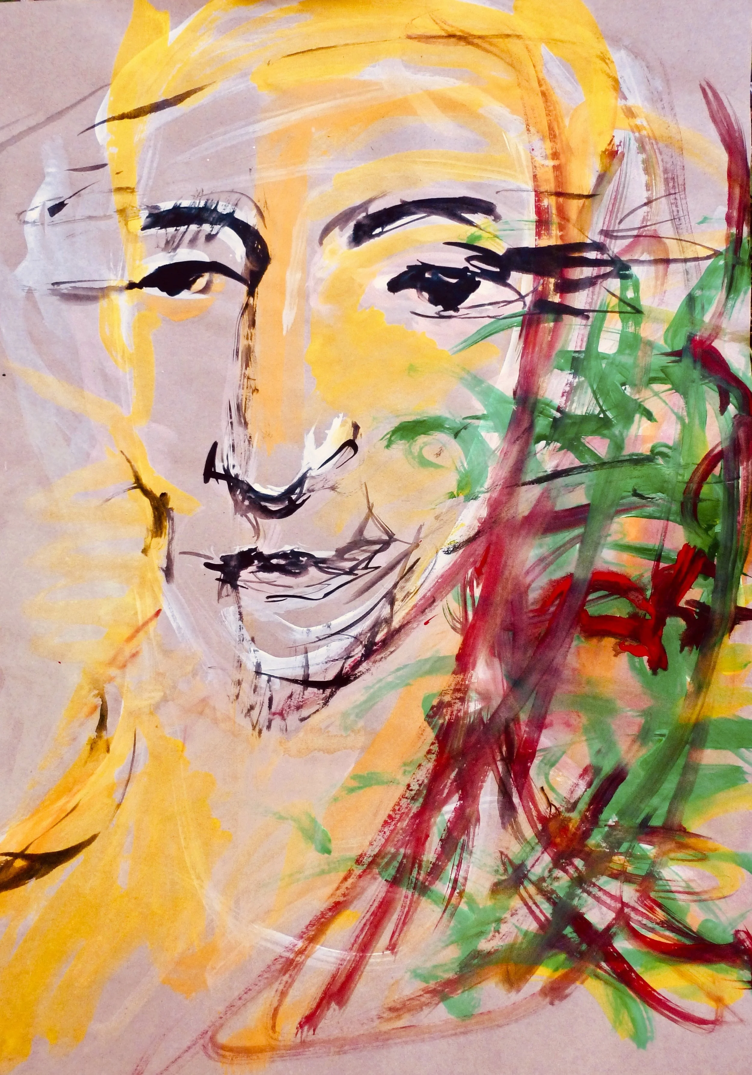 Autoritratto - Acryl on paper, 50x40 cm