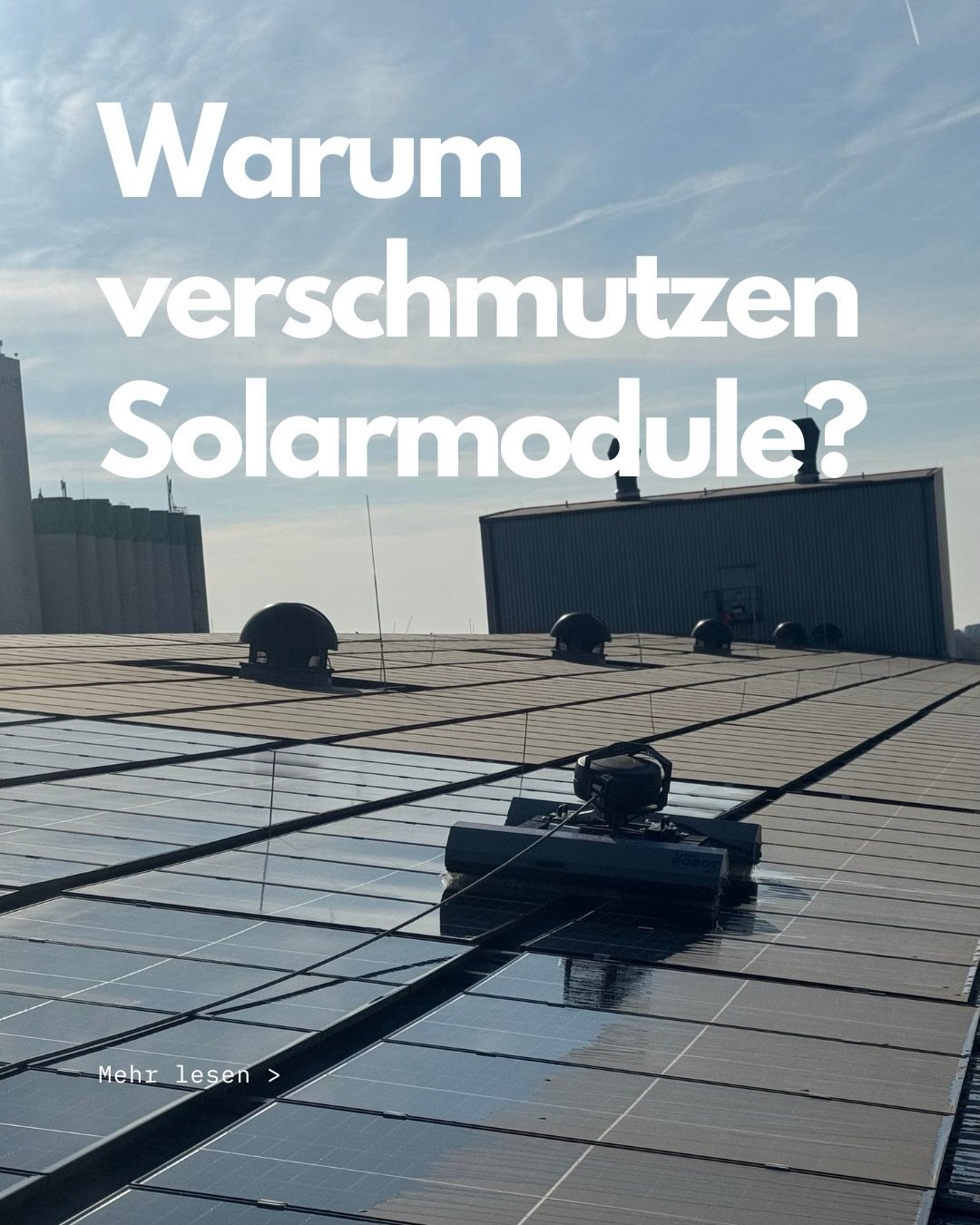 Warum verschmutzen Solarmodule?🌧️

Solarmodule sind das ganze Jahr &uuml;ber Wind, Wetter und Umwelteinfl&uuml;ssen ausgesetzt. Mit der Zeit lagern sich verschiedene Verschmutzungen auf der Oberfl&auml;che ab, die die Sonneneinstrahlung auf die Sola