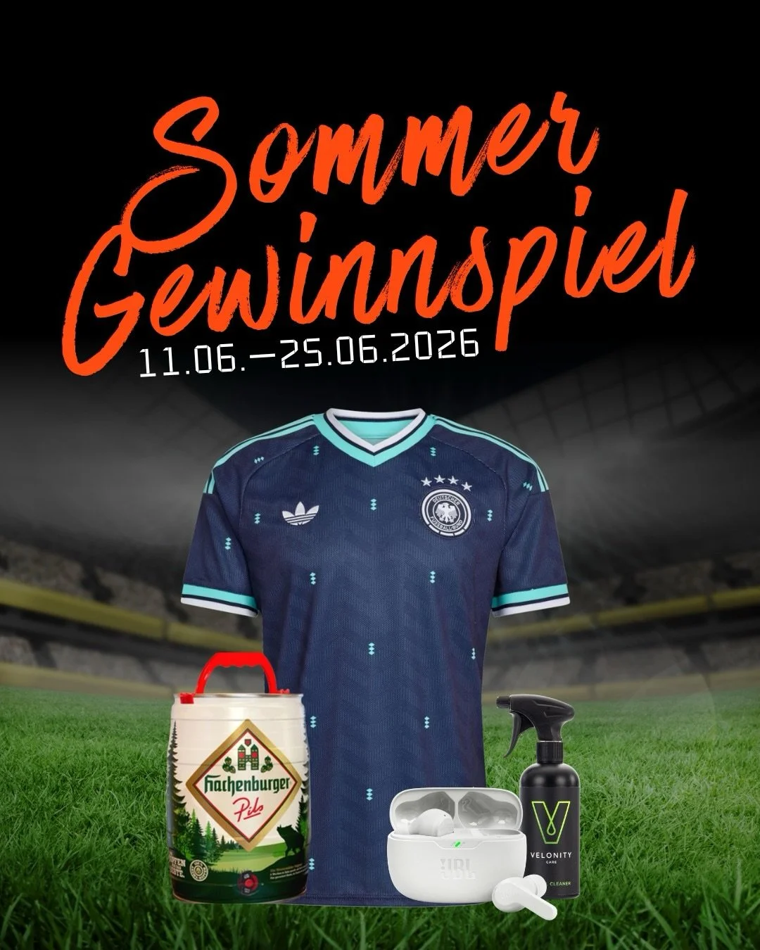 ☀️ SOMMER-GEWINNSPIEL ZUR FUSSBALL-WM 2026 ⚽

Vom 11.06. bis 25.06.2026 gibt es die Chance auf attraktive Gewinne rund um die Spiele der deutschen Nationalmannschaft bei der Fu&szlig;ball-WM 2026.

Gewinne an den jeweiligen Spieltagen:🎁

14.06.2026
