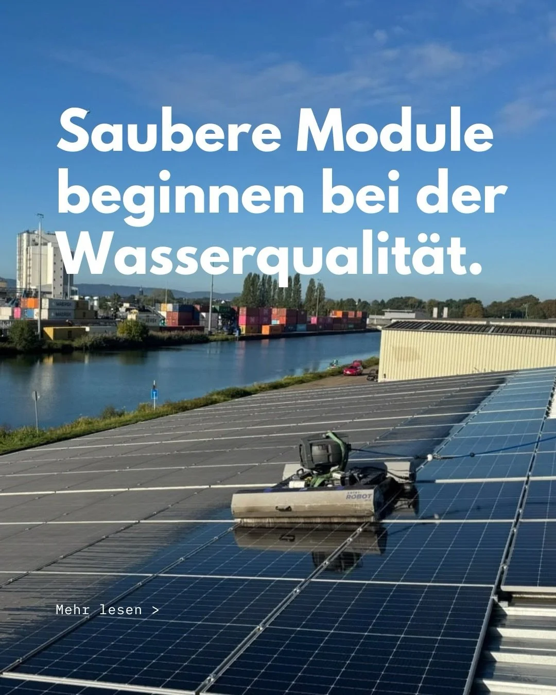 Saubere Module beginnen bei der Wasserqualit&auml;t💧☀️

F&uuml;r eine professionelle Solarreinigung setzen wir auf eine Osmoseanlage. Dabei werden Kalk, Mineralien und weitere gel&ouml;ste Stoffe aus dem Wasser gefiltert &ndash; es entsteht Reinstwa