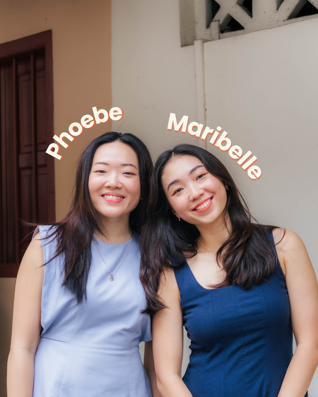 Two women smiling, labeled "Phoebe" and "Maribelle," standing against a light background.