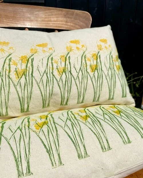 "Buttercup Meadow" on cotton
