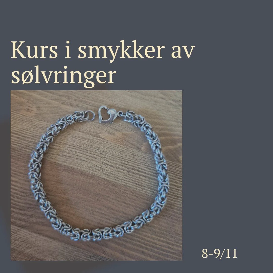 Velkommen til kurs i s&oslash;lvringer! 
Se bilder og hjemmesiden for informasjon og p&aring;melding https://lorenskog-husflidslag.no/