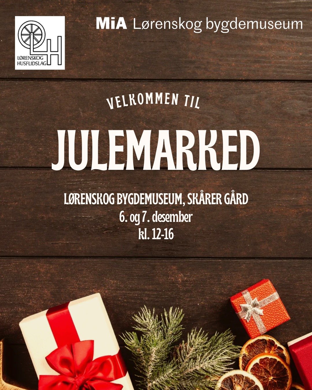 Nedtellingen er i gang til det stemningsfulle julemarkedet p&aring; L&oslash;renskog Bygdemuseum, Sk&aring;rer g&aring;rd ❤🌲
Har du husket &aring; sette av helgen i kalenderen?

Vi gleder oss stort til &aring; fylle tunet med hyggelig f&oslash;rjuls
