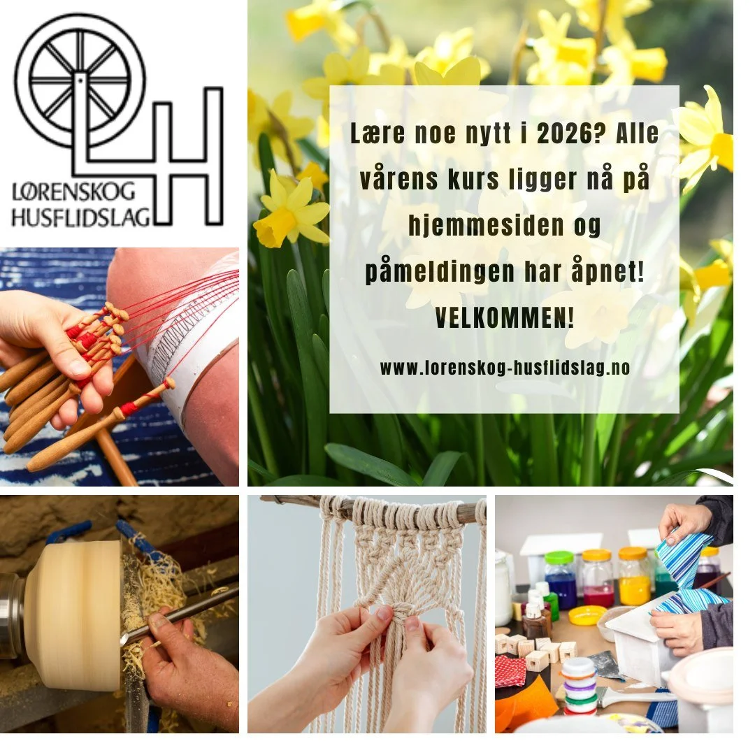 ✨ Kurs v&aring;ren 2026 er n&aring; lagt ut! ✨

Vi er glade for &aring; kunne fortelle at kursene for v&aring;ren 2026 n&aring; er publisert, og p&aring;meldingen er &aring;pnet 🌿
Her finner du b&aring;de kjente favoritter og spennende nye kurs &nda