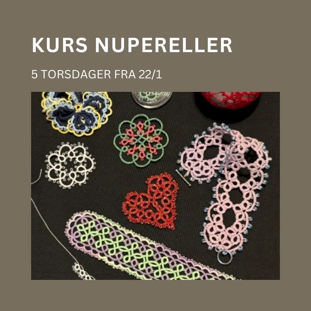 Velkommen til kurs! Se bilder og hjemmesiden for mer informasjon.
P&aring;melding via www.lorenskog-husflidslag.no