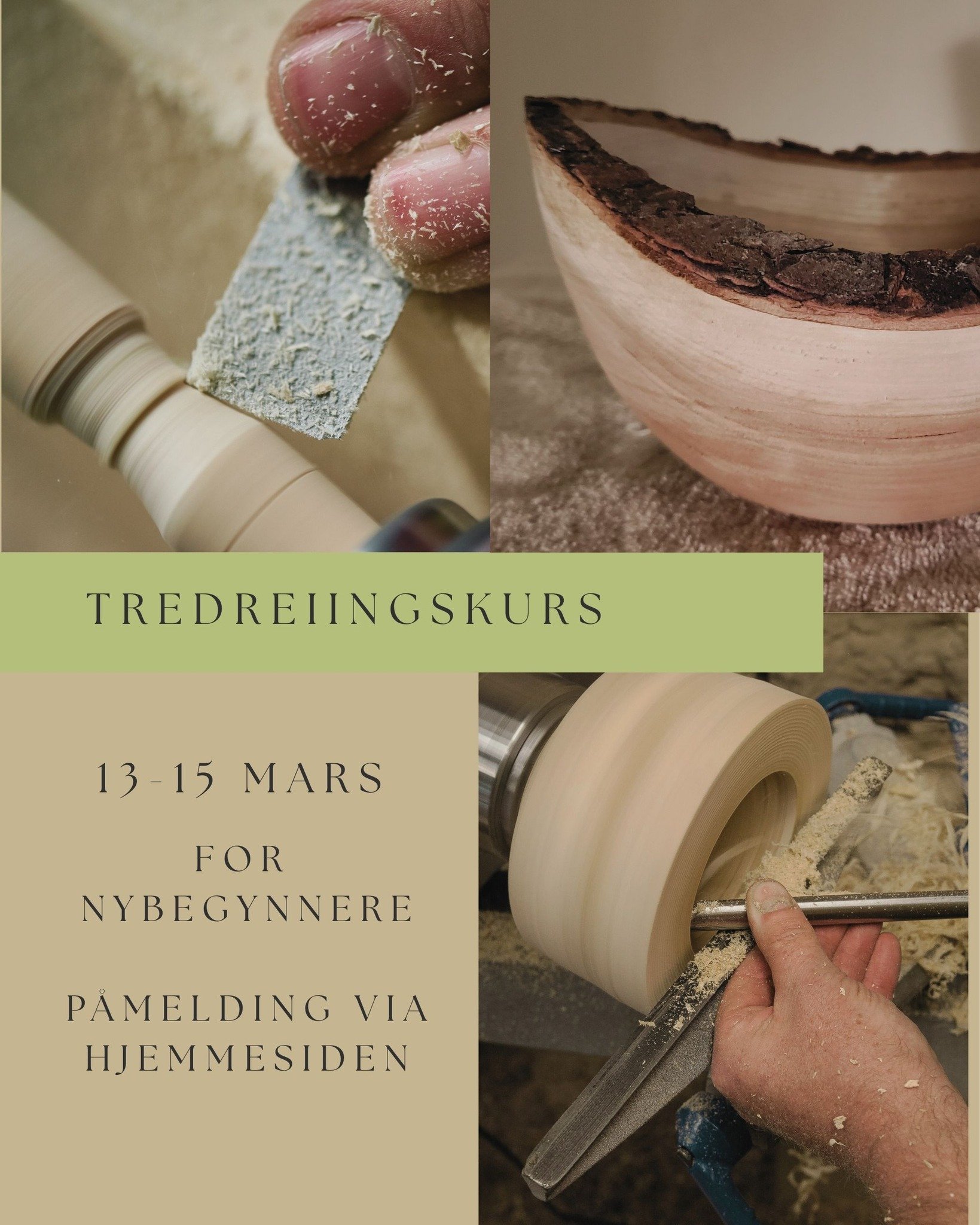 Kom p&aring; kurs i tredreiing for nybegynnere! P&aring;melding via hjemmesiden. 

 #tredreiing #l&oslash;renskoghusflidslag #tradisjonsh&aring;ndverk