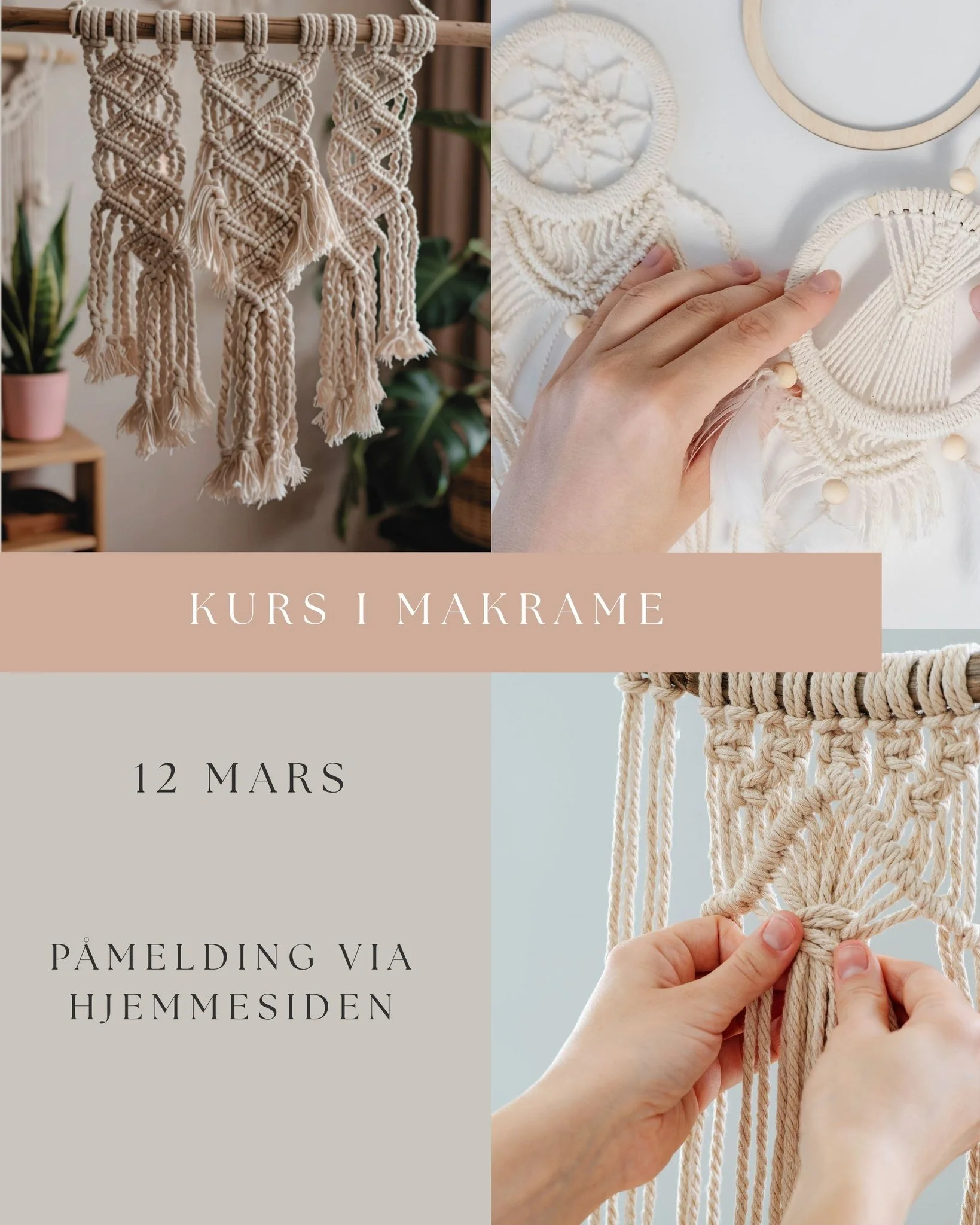 Blir med p&aring; kurs i makrame 🤩
 #makrame #makramekurs #l&oslash;renskoghusflidslag