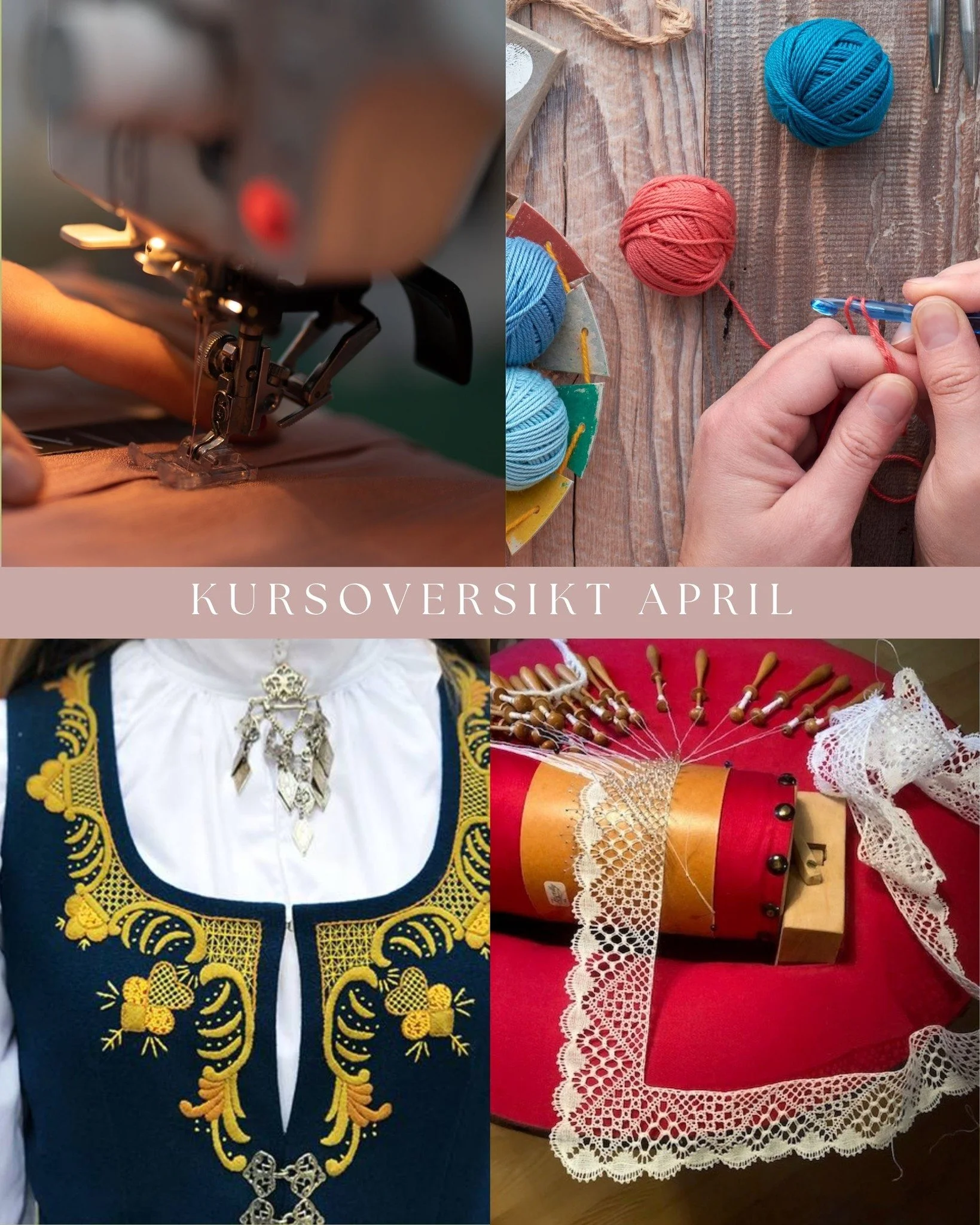 Her er aprils kursoversikt, meld deg p&aring; via hjemmesiden (gjelder ikke temam&oslash;te). Vi gleder oss til &aring; se deg🤩