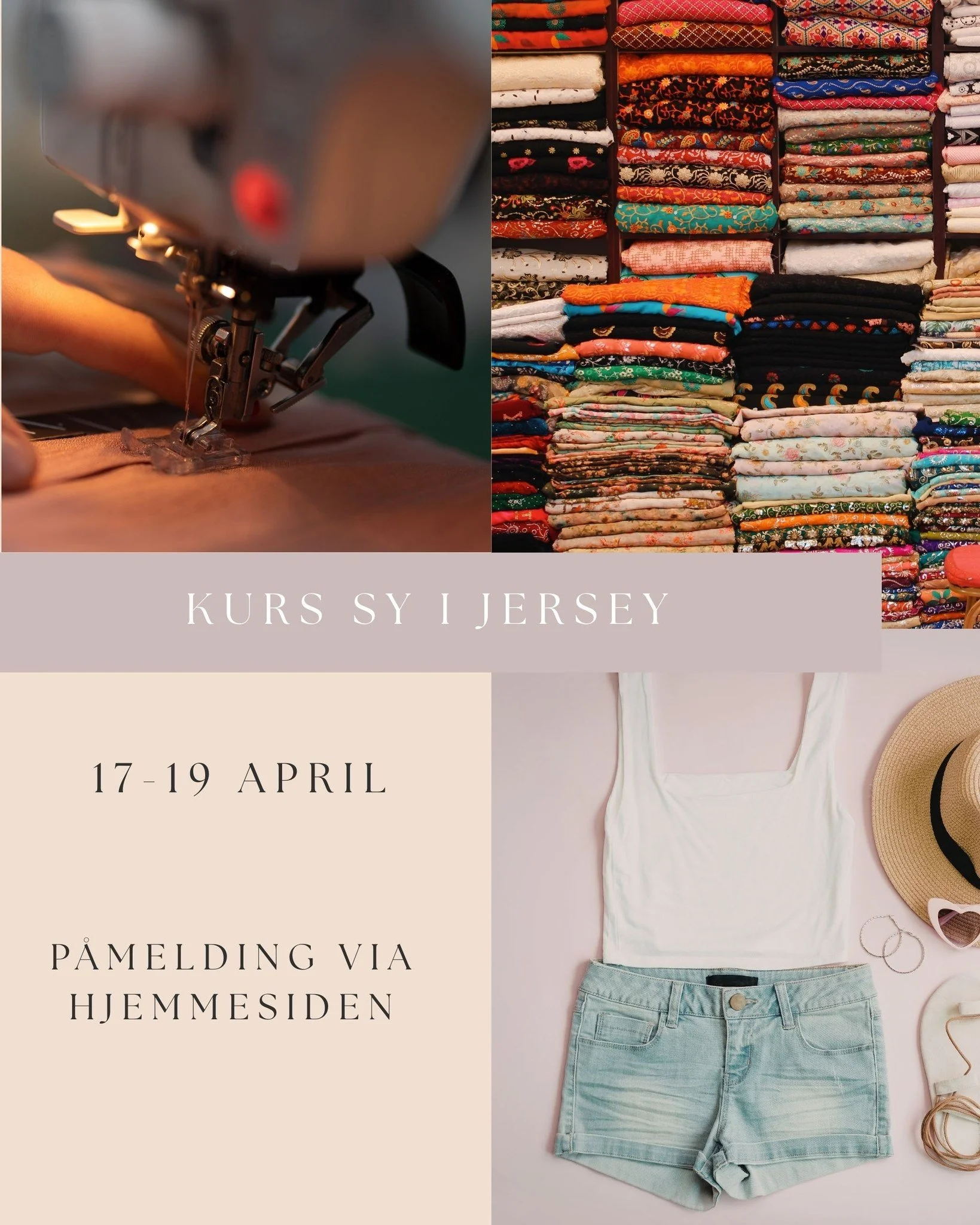 Syntes du det er vanskelig &aring; sy i jersey? Da har vi kurset for deg. Bli med &aring; sy et sommerlig plagg p&aring; kurs hos oss😎
