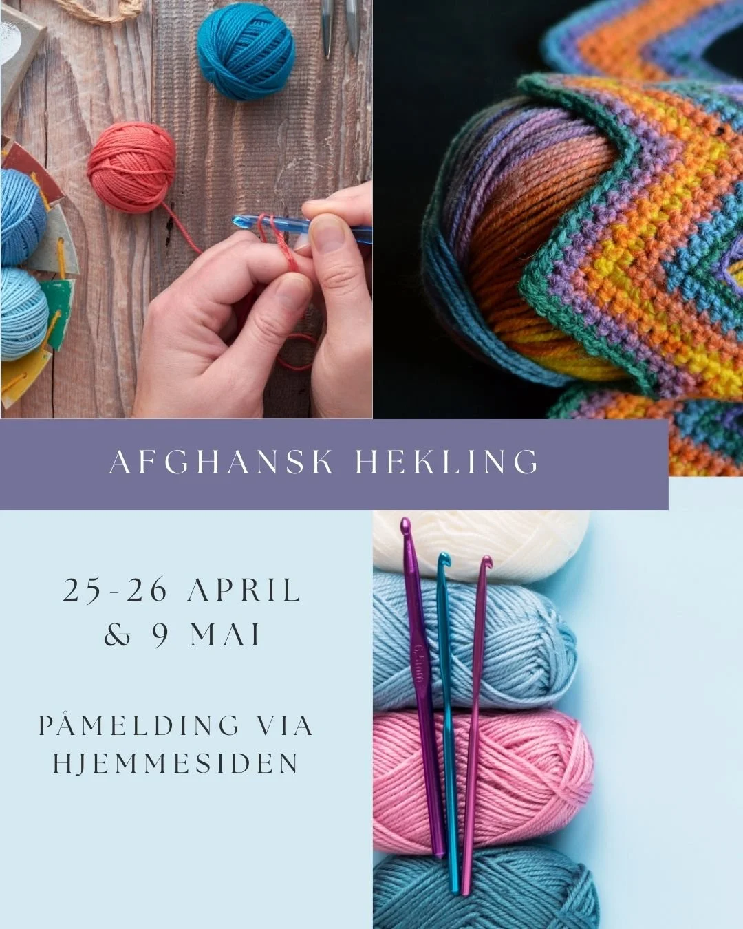 Vi gleder oss til kurs i afghansk hekling🧶 Bli med da vel?