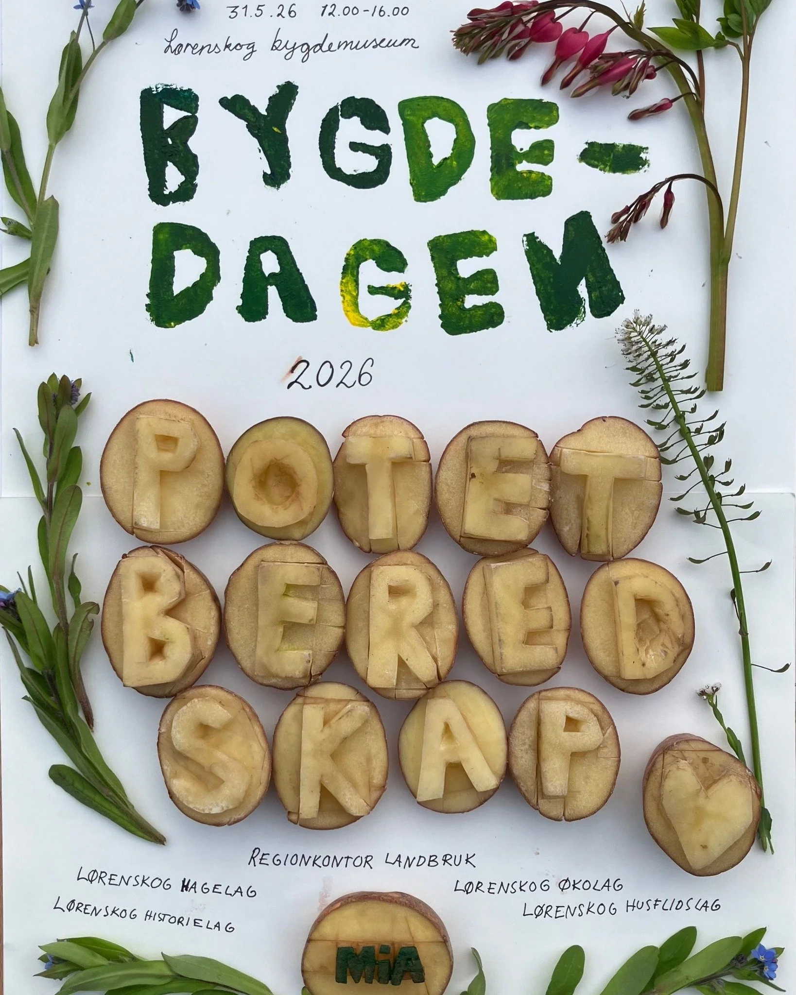 Kom p&aring; Bygdedagen 31. 05, vi stiller med potetlomper n&aring;r temaet er "potet i beredskap". Det blir anledning til &aring; l&aelig;re seg &aring; sette poteter, stort plantemarked m.m. Her blir det alts&aring; en dag med dyrkeglede 