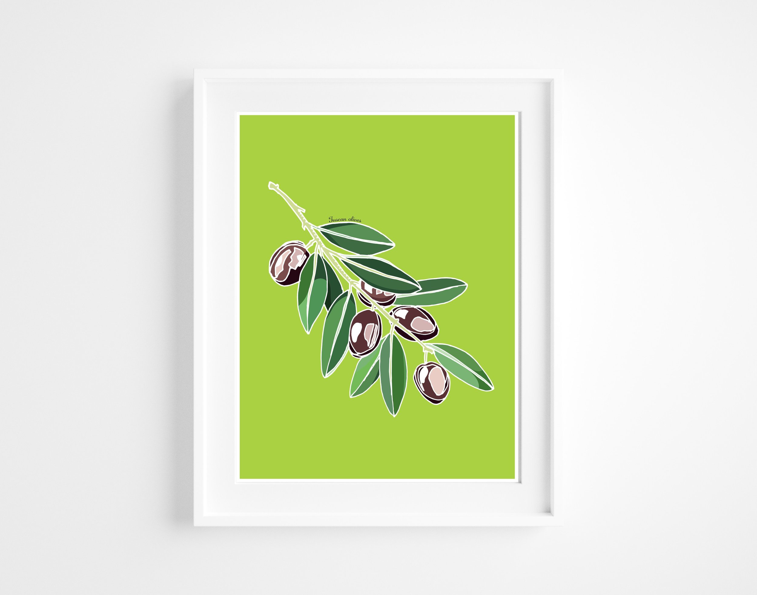 Tuscan Olives on green