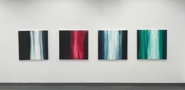 Water Falling Series (installation view), 2023, Acrylic on marine ply, 280 x 320cm. 