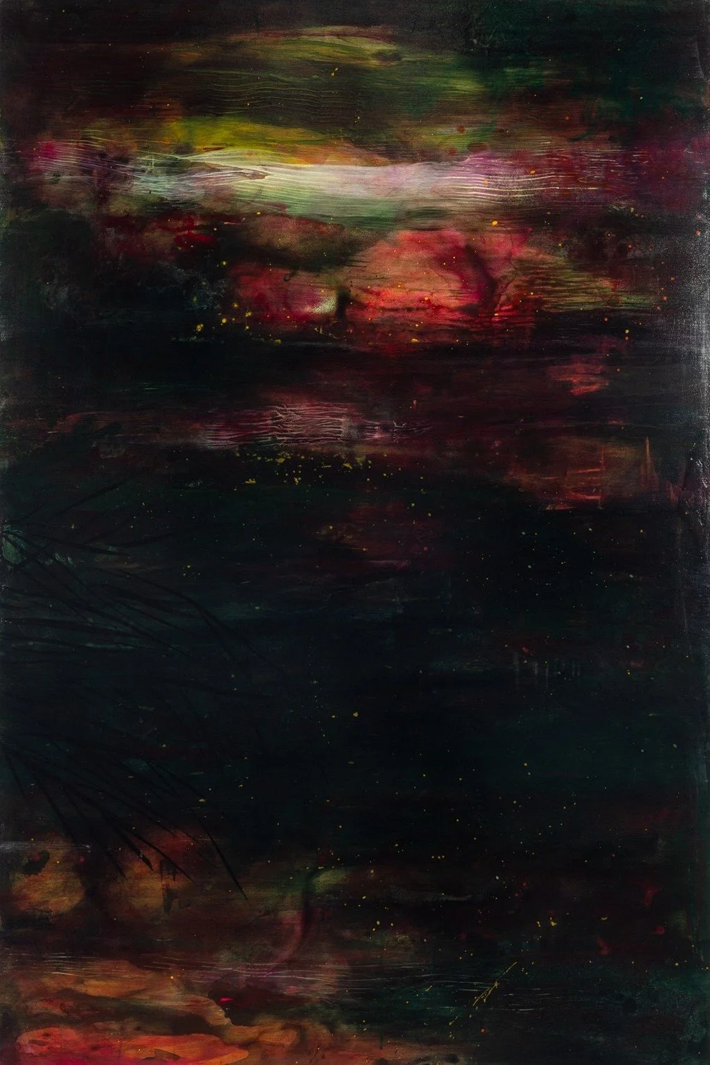 Arterial Waters: on dusk, 2026. Acrylic on aluminium composite panel, 122 x 80cm.
Photography: Robyn Wood Photography