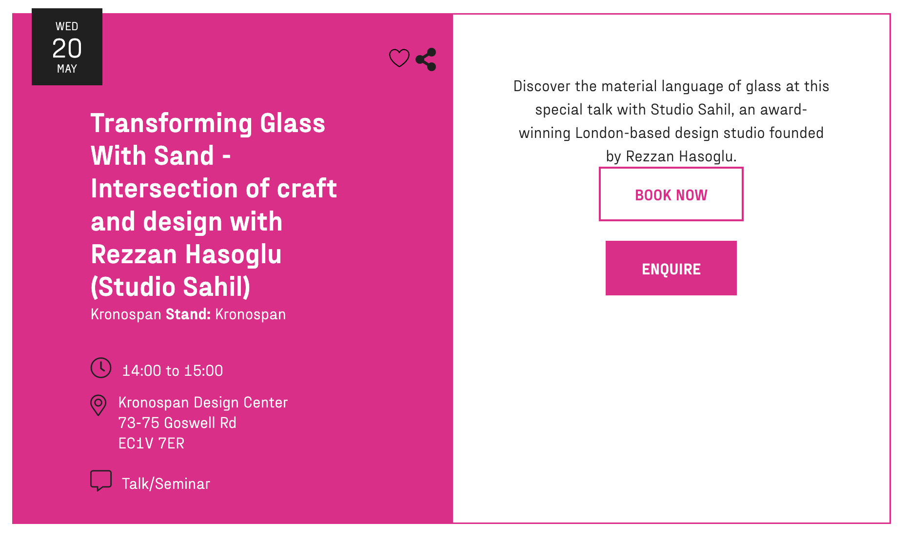 Talk at Clerkenwell Design Week