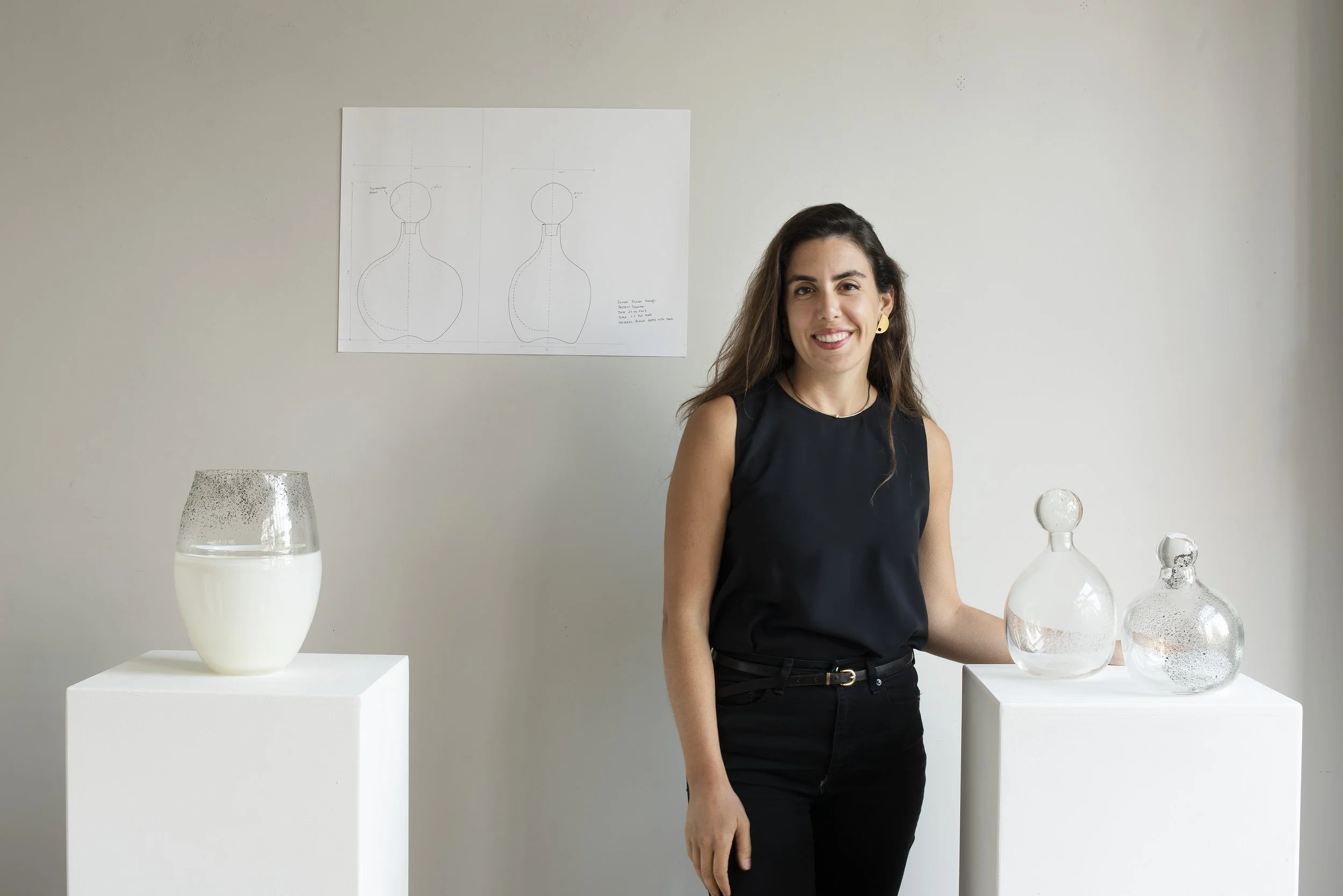 Rezzan Hasoglu with design objects