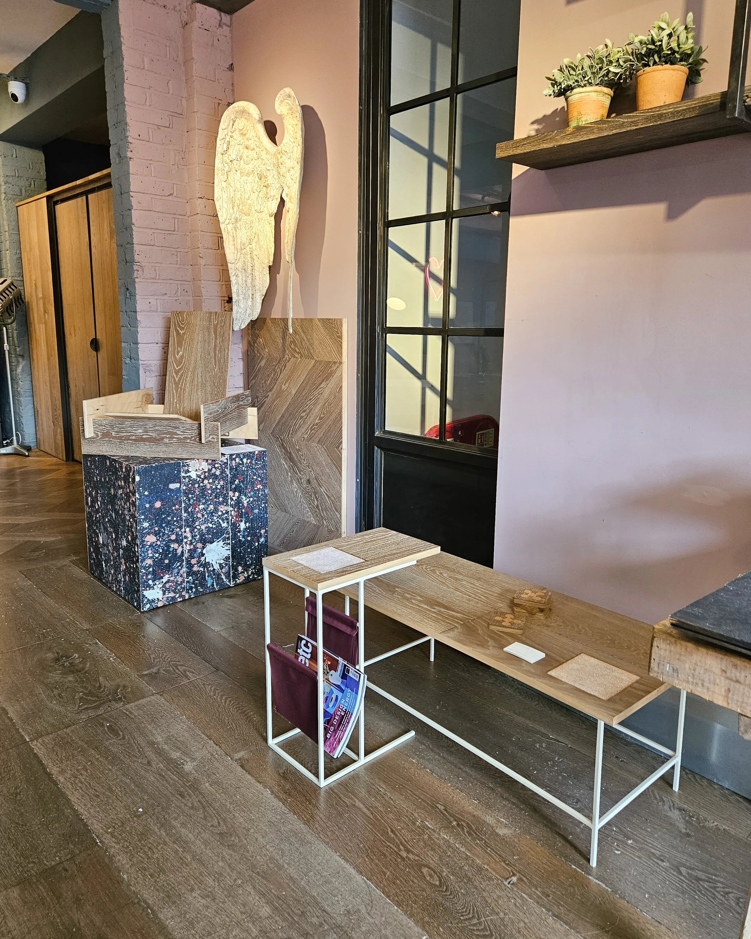 Coffee and side tables made with Solid floor engineered timber at the East Showroom during SDT 2023