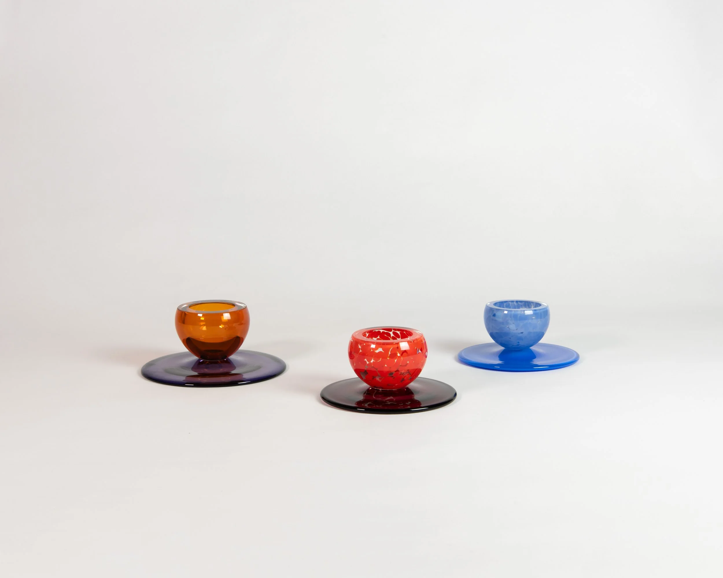 Cake Stand, handmade glass, seascape colour, mini size (Copy)