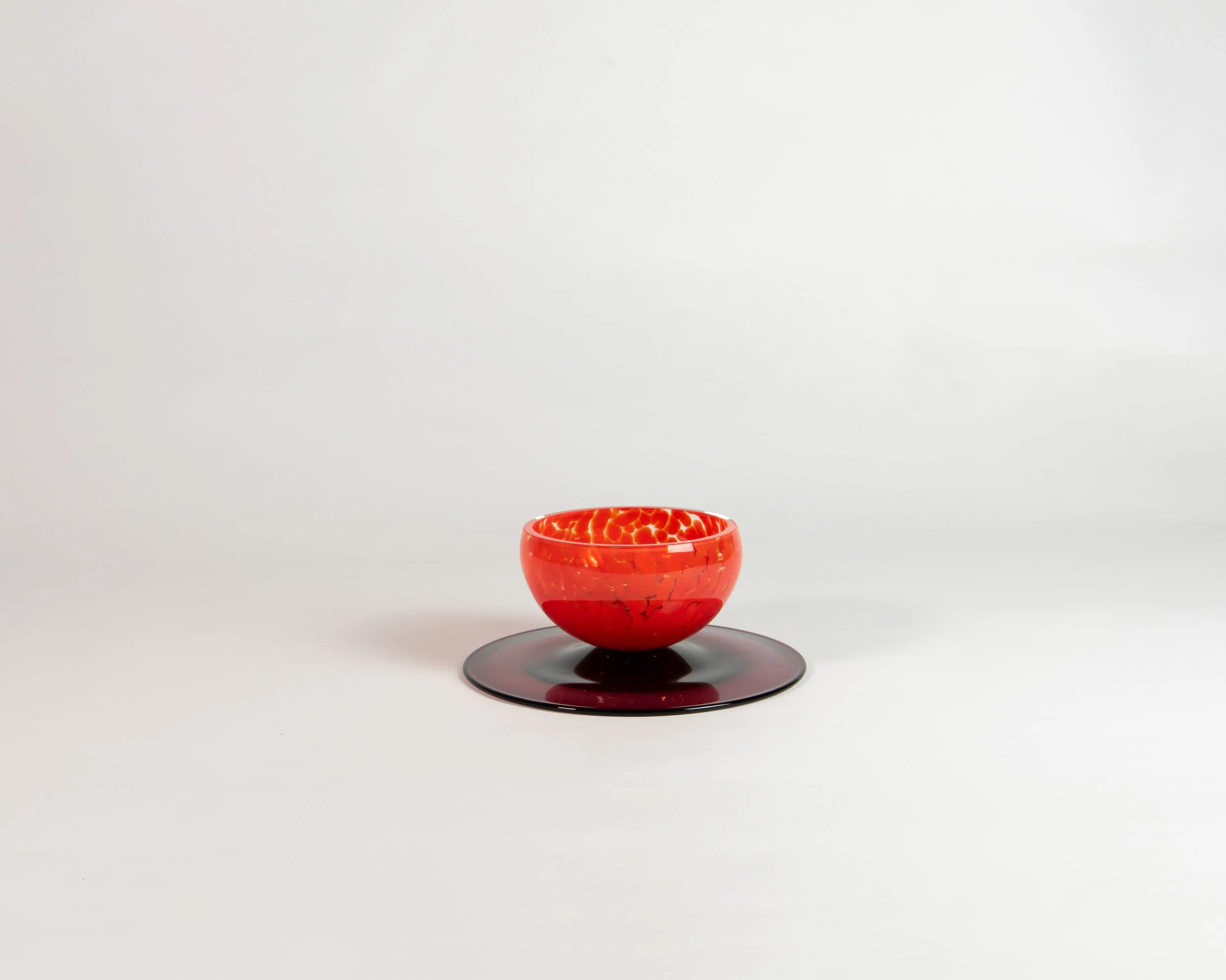 Cake Stand, handmade glass, Meadow colour, regular size