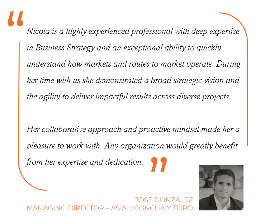 Testimonial from Jose Gonzalez recommending Nicola Hale's wine consultancy