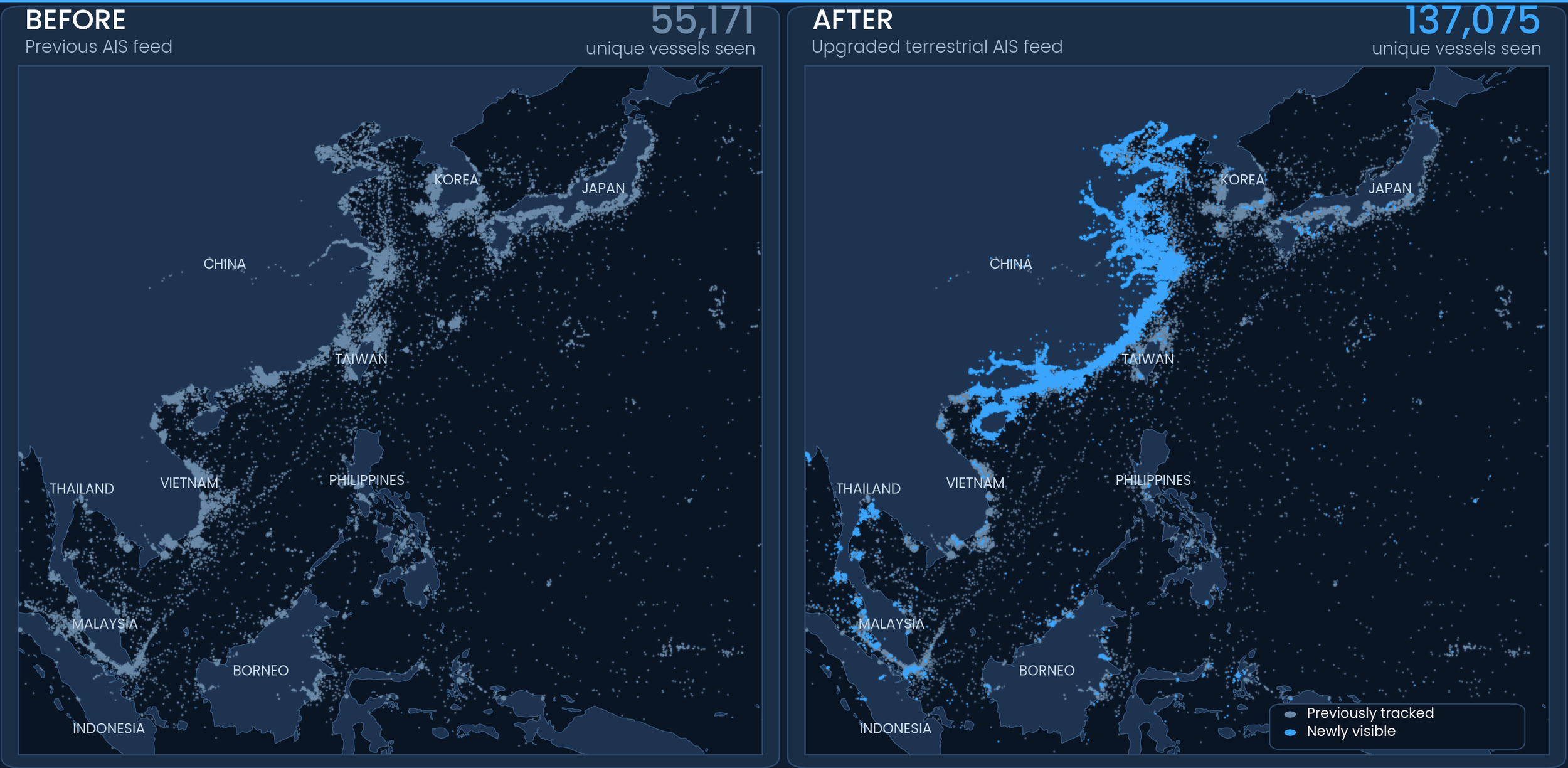 BigOceanData upgrades coverage, more than doubling vessel visibility in coastal waters