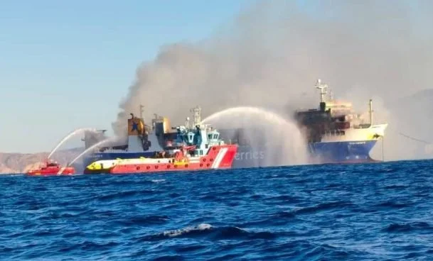 All crew safely evacuated and vessel stable after fire on Greek roro ferry